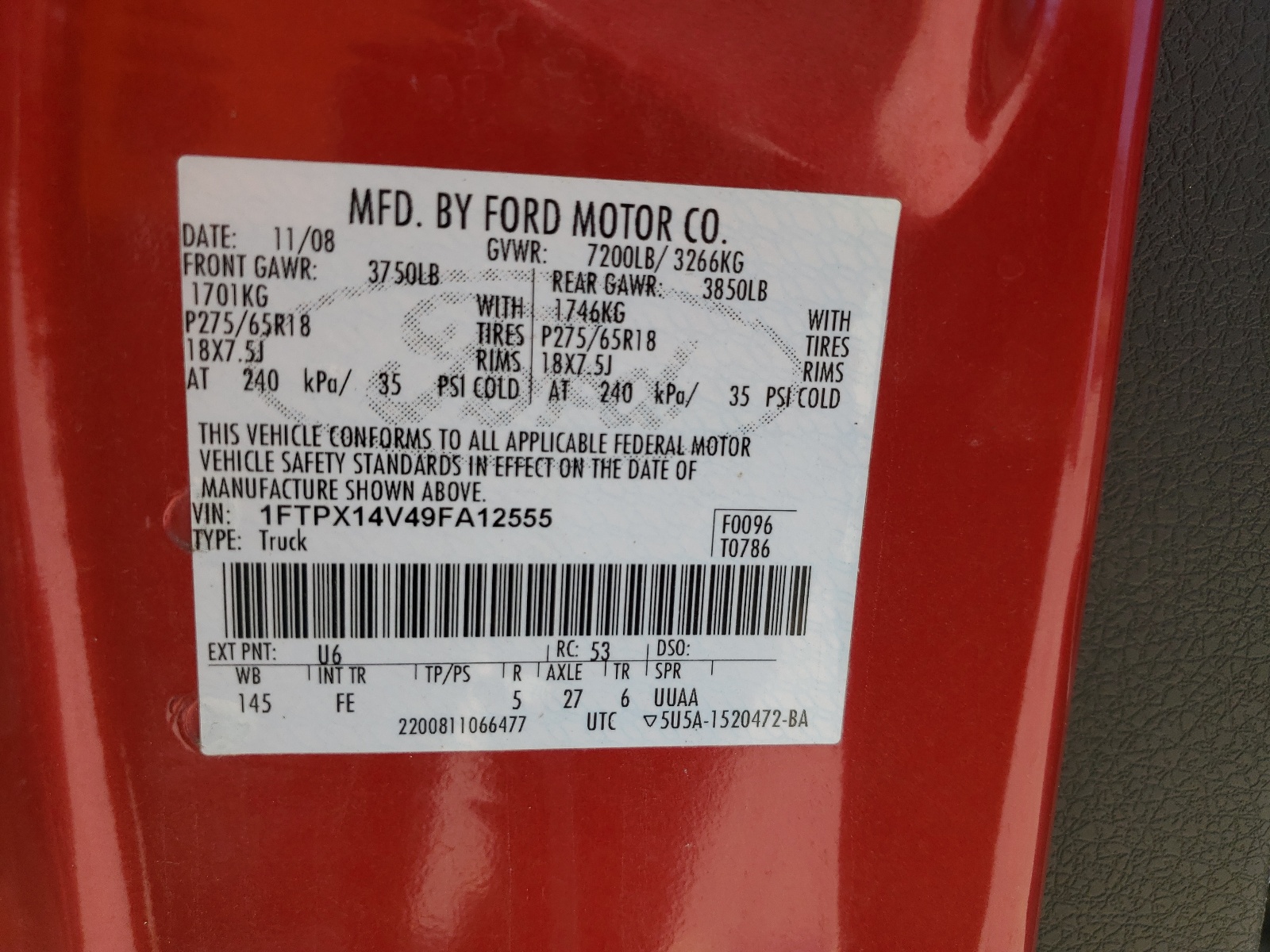 Photo 10 from auction – 2009 FORD F150 SUPER with VIN 1FTPX14V49FA12555
