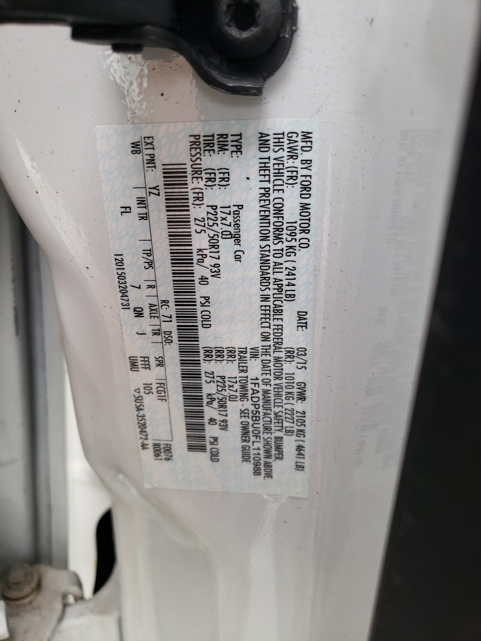 Foto 10 de la subasta – 2015 FORD C-MAX SEL con VIN 1FADP5BU0FL110988