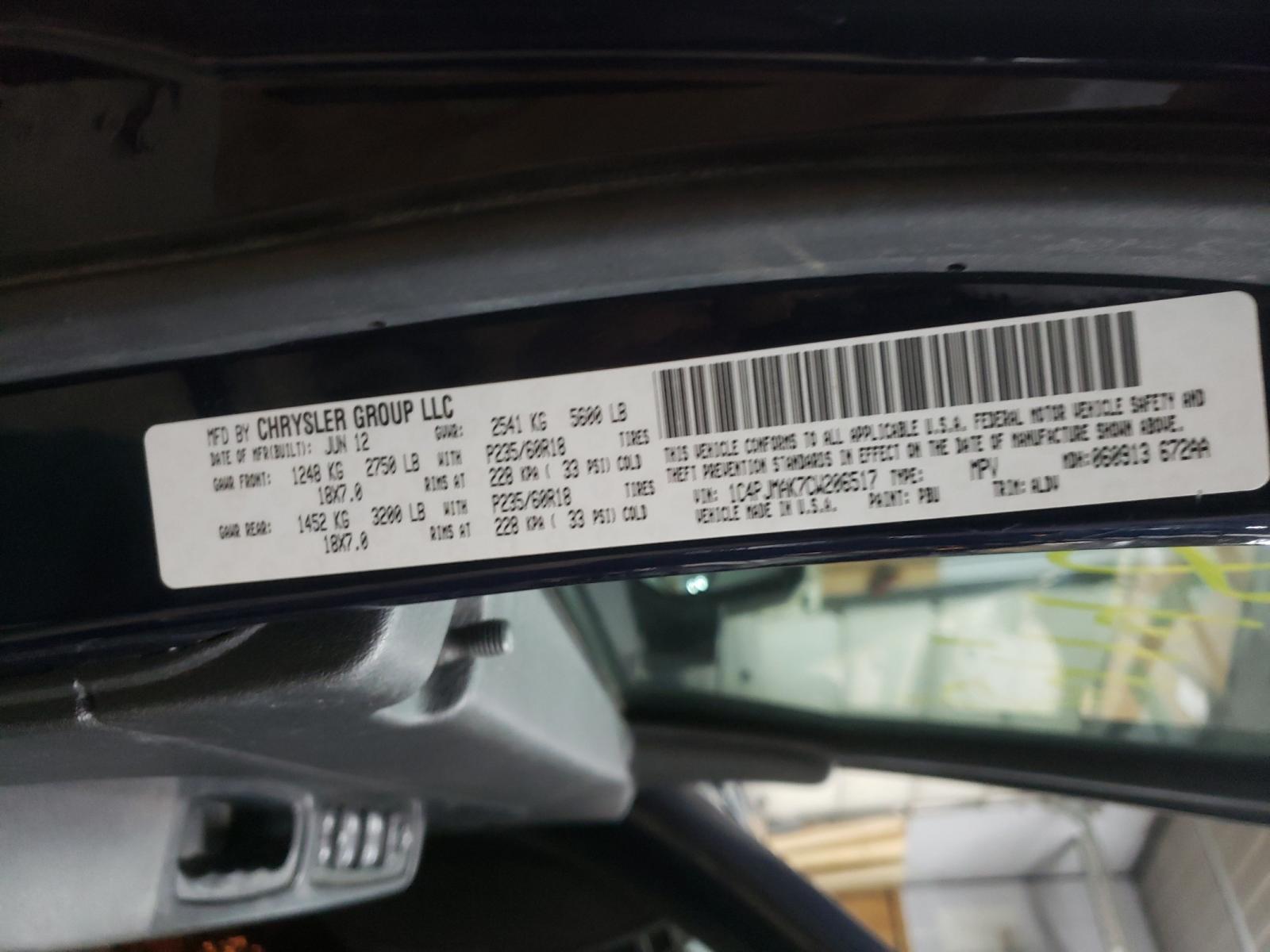 Photo 10 from auction – 2012 JEEP LIBERTY SP with VIN 1C4PJMAK7CW206517