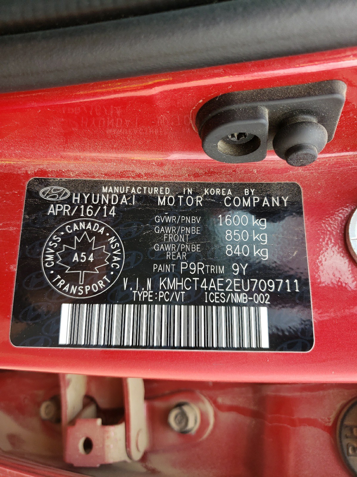 Photo 10 from auction – 2014 HYUNDAI ACCENT GLS with VIN KMHCT4AE2EU709711