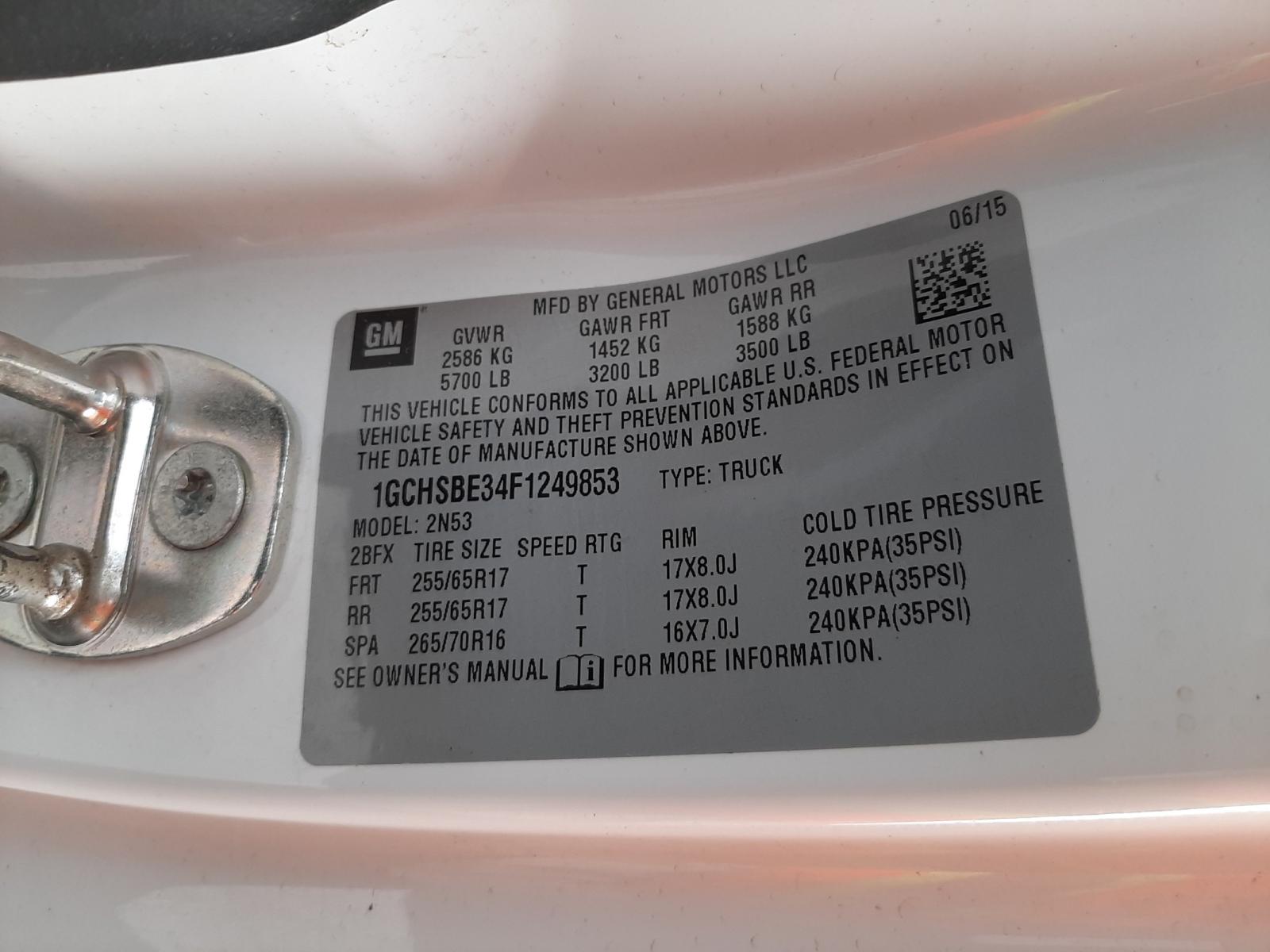 Photo 10 from auction – 2015 CHEVROLET COLORADO L with VIN 1GCHSBE34F1249853