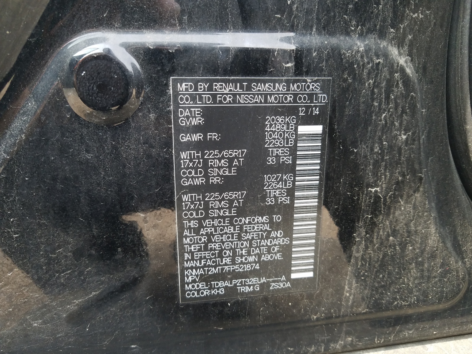 Foto 10 de la subasta – 2015 NISSAN ROGUE S con VIN KNMAT2MT7FP521874