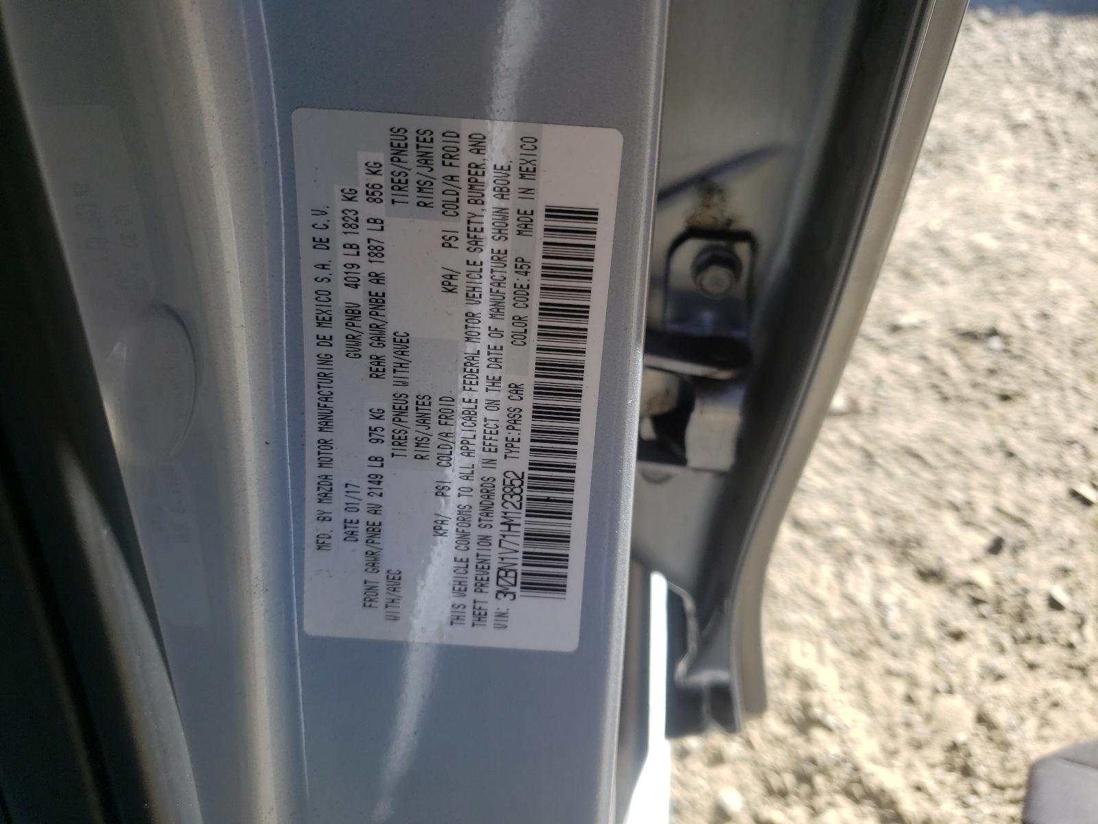 Photo 10 from auction – 2017 MAZDA 3 TOURING with VIN 3MZBN1V71HM123852