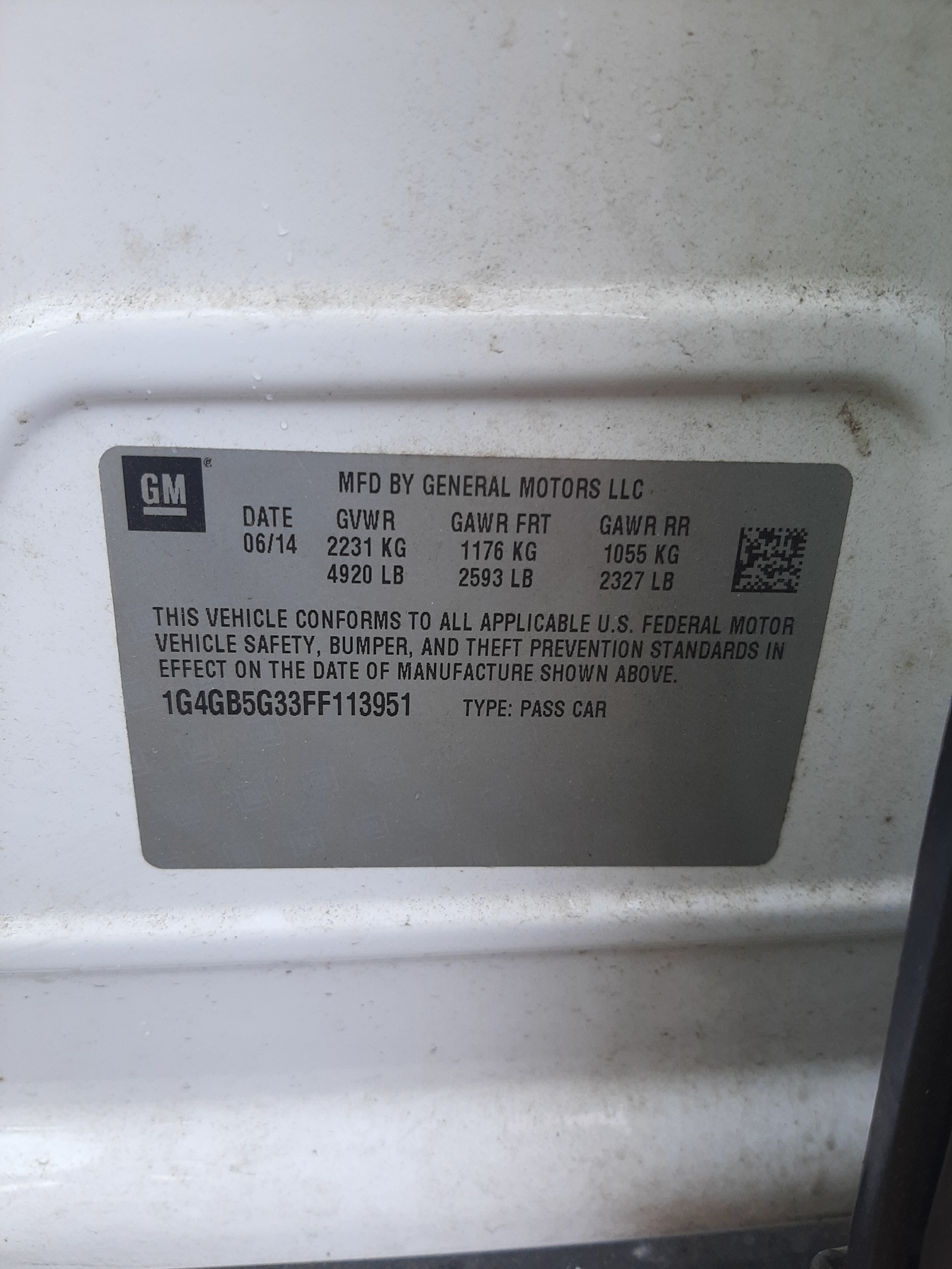 Photo 10 from auction – 2015 BUICK LACROSSE with VIN 1G4GB5G33FF113951