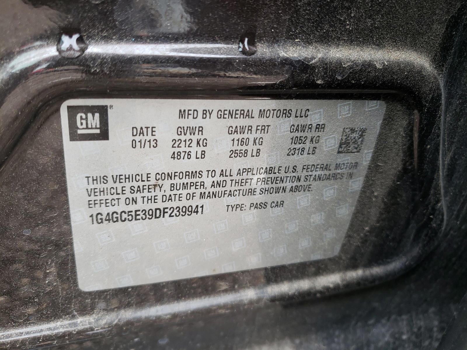 Photo 10 from auction – 2013 BUICK LACROSSE with VIN 1G4GC5E39DF239941