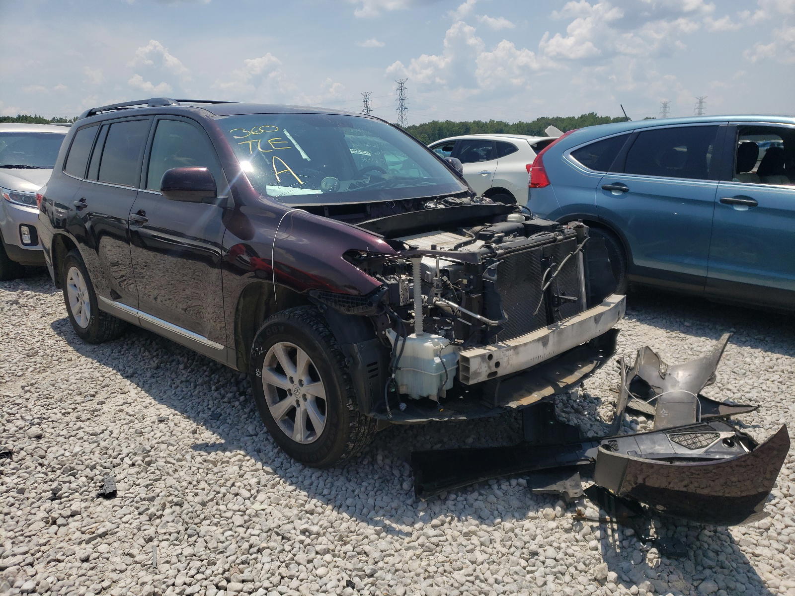 TOYOTA HIGHLANDER 2012 with VIN 5TDZK3EH3CS063838 - Photo from auction