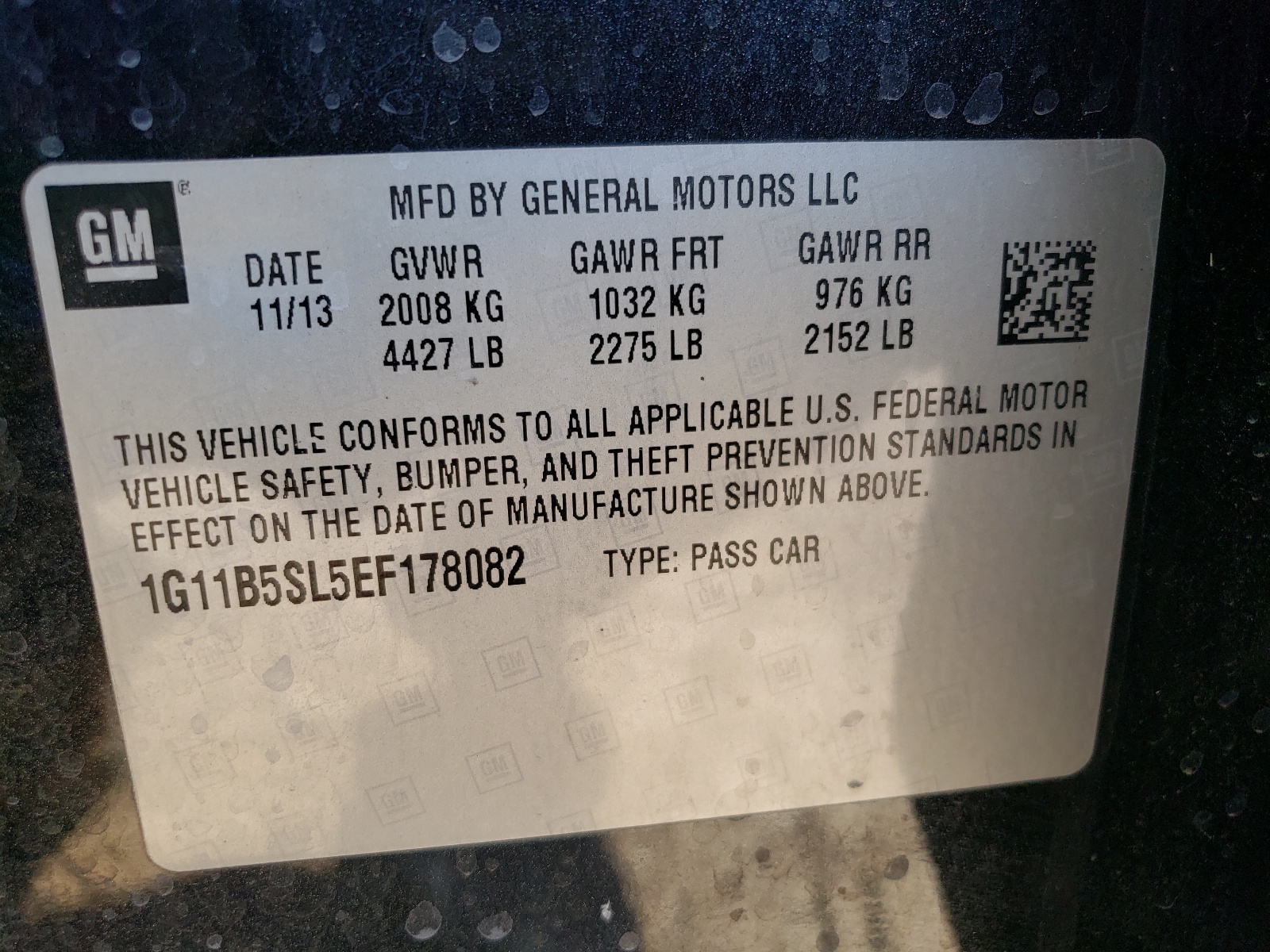 Photo 10 from auction – 2014 CHEVROLET MALIBU LS with VIN 1G11B5SL5EF178082
