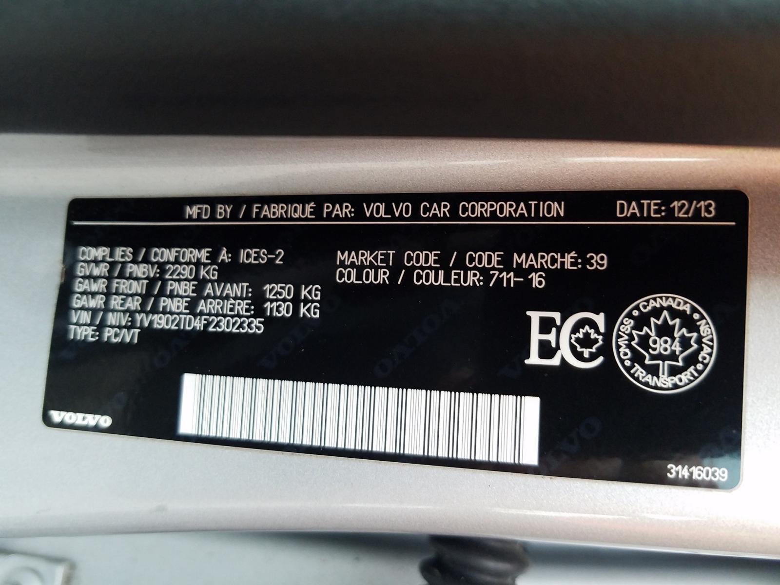 Photo 10 from auction – 2015 VOLVO S60 PLATIN with VIN YV1902TD4F2302335