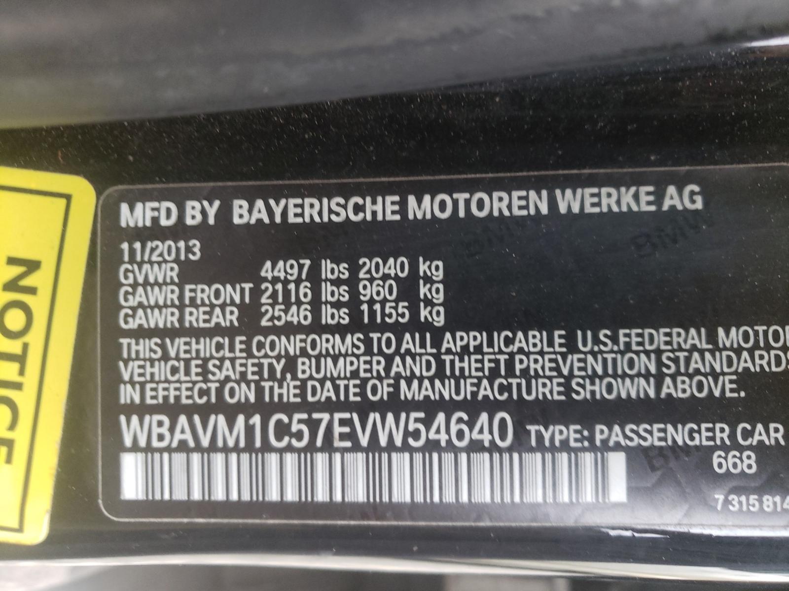 Photo 10 from auction – 2014 BMW X1 SDRIVE2 with VIN WBAVM1C57EVW54640