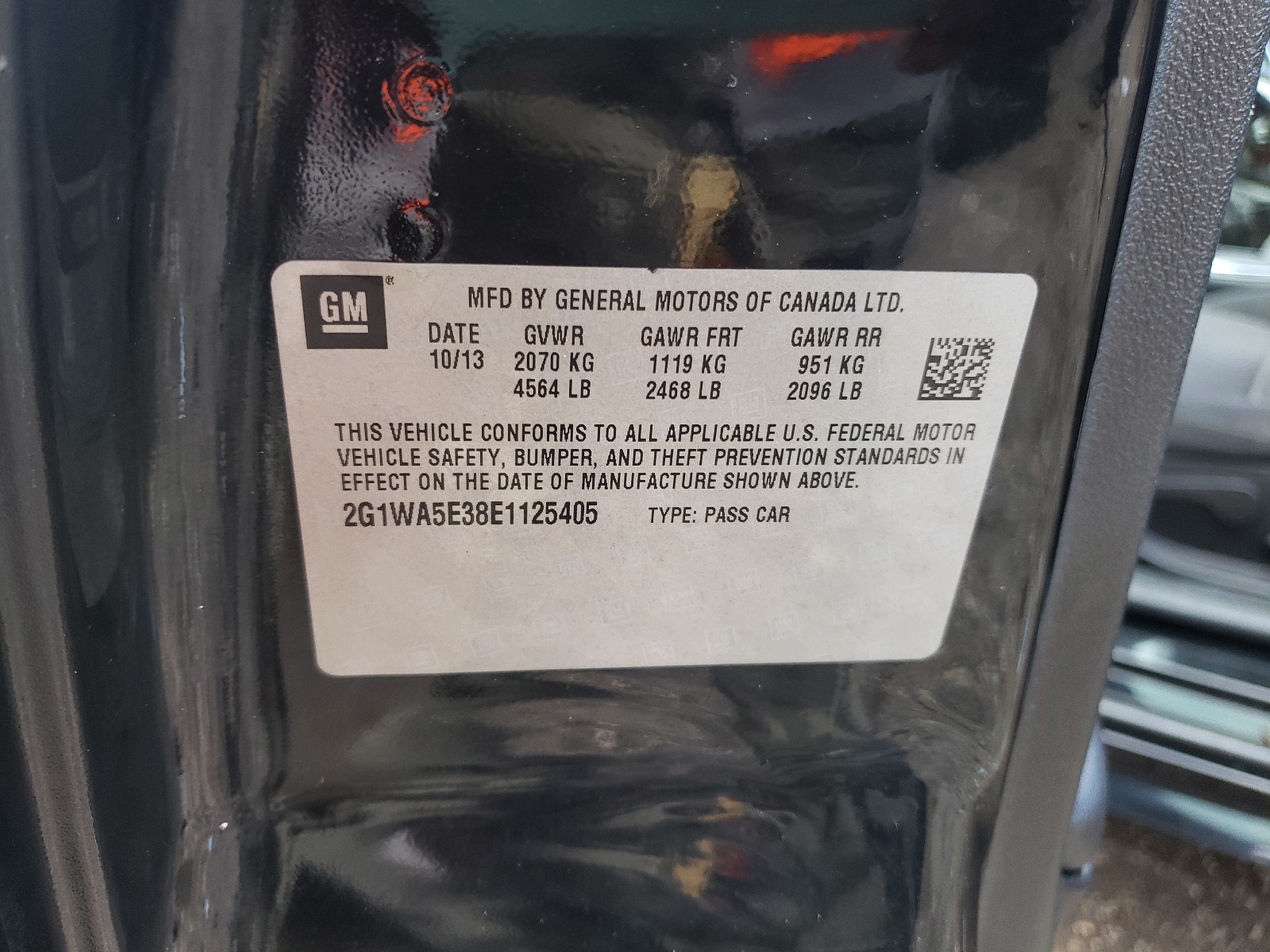 Photo 10 from auction – 2014 CHEVROLET IMPALA LIM with VIN 2G1WA5E38E1125405
