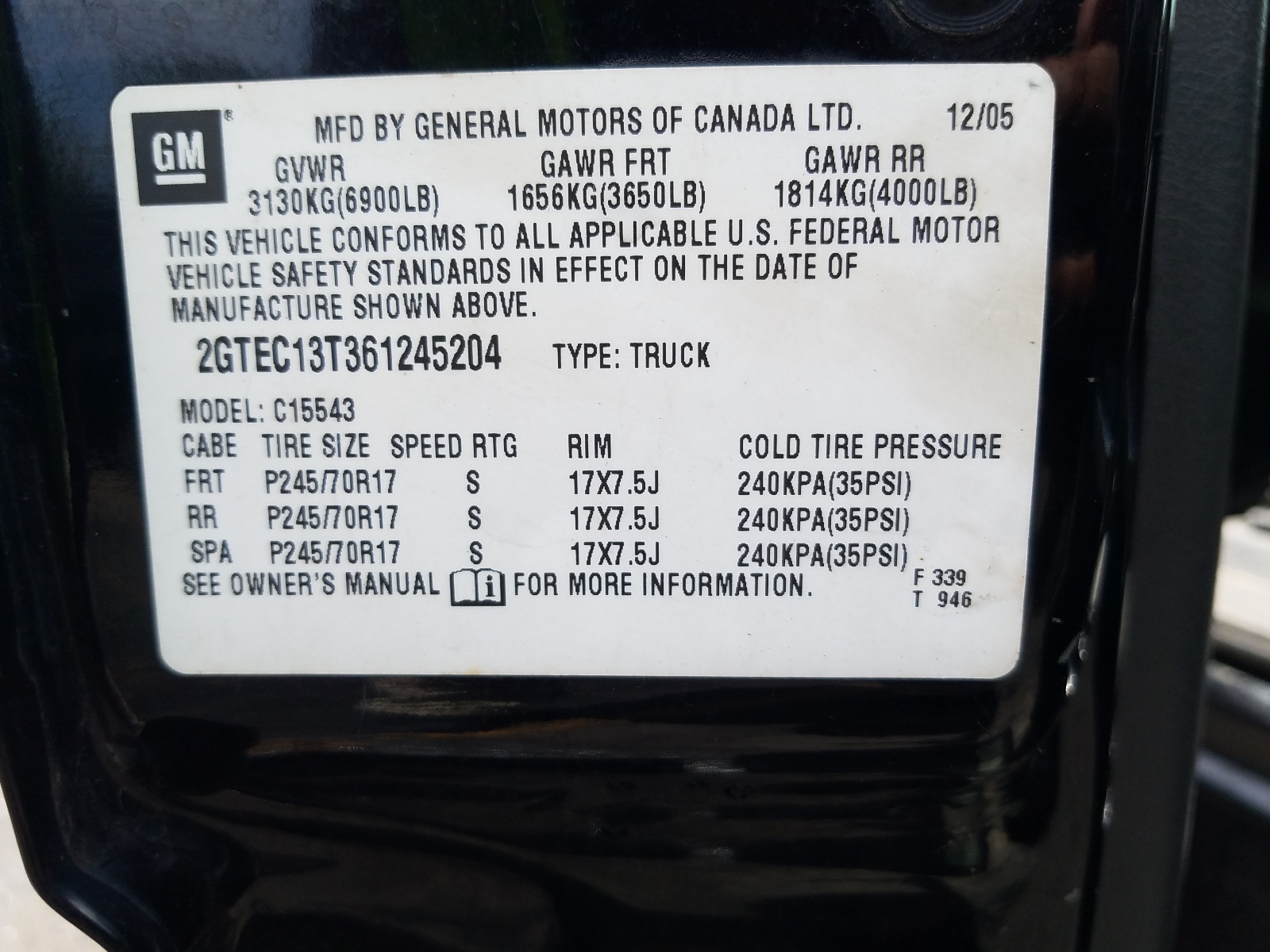 Photo 10 from auction – 2006 GMC NEW SIERRA with VIN 2GTEC13T361245204
