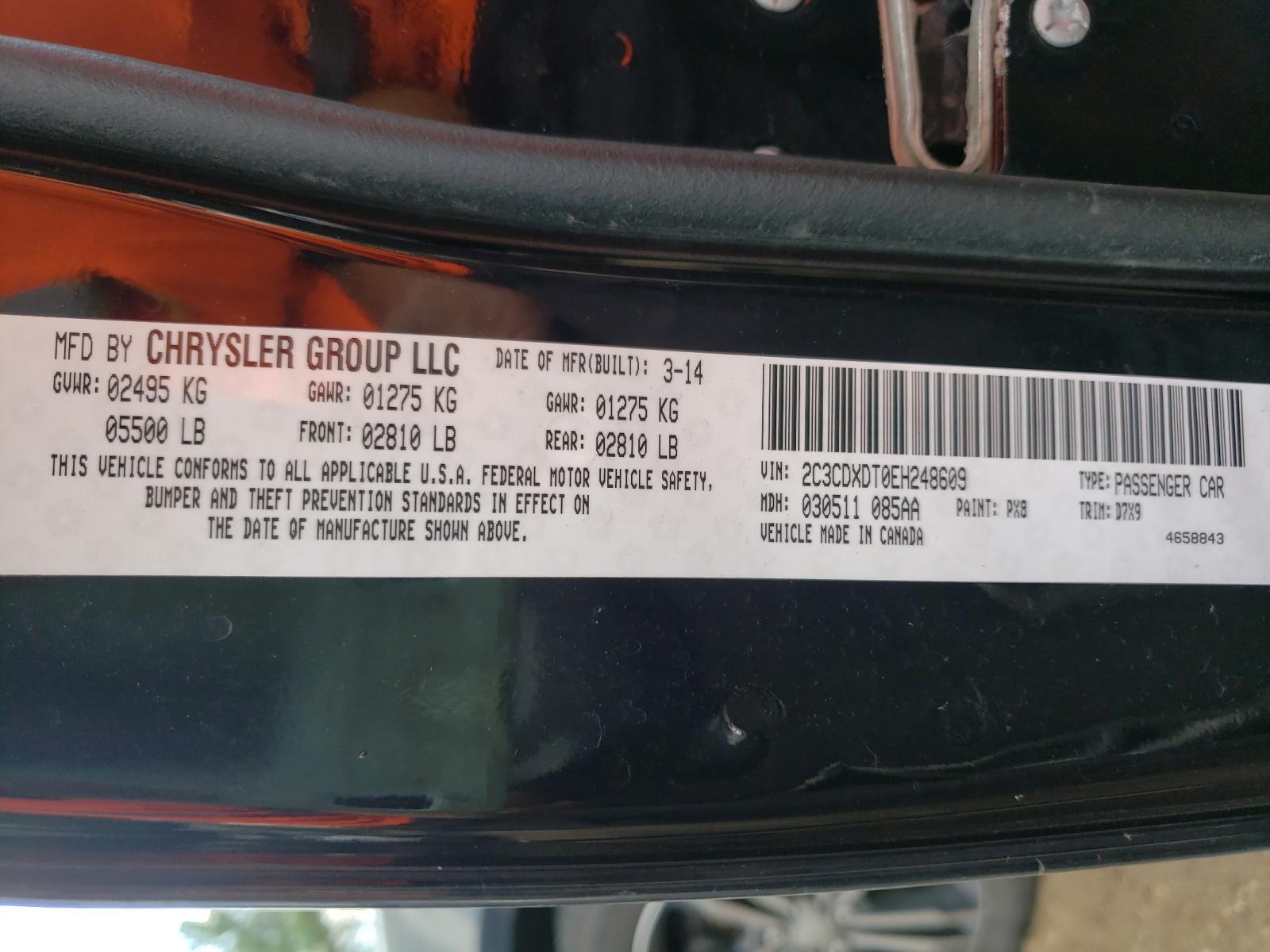 Photo 10 from auction – 2014 DODGE CHARGER R/ with VIN 2C3CDXDT0EH248609