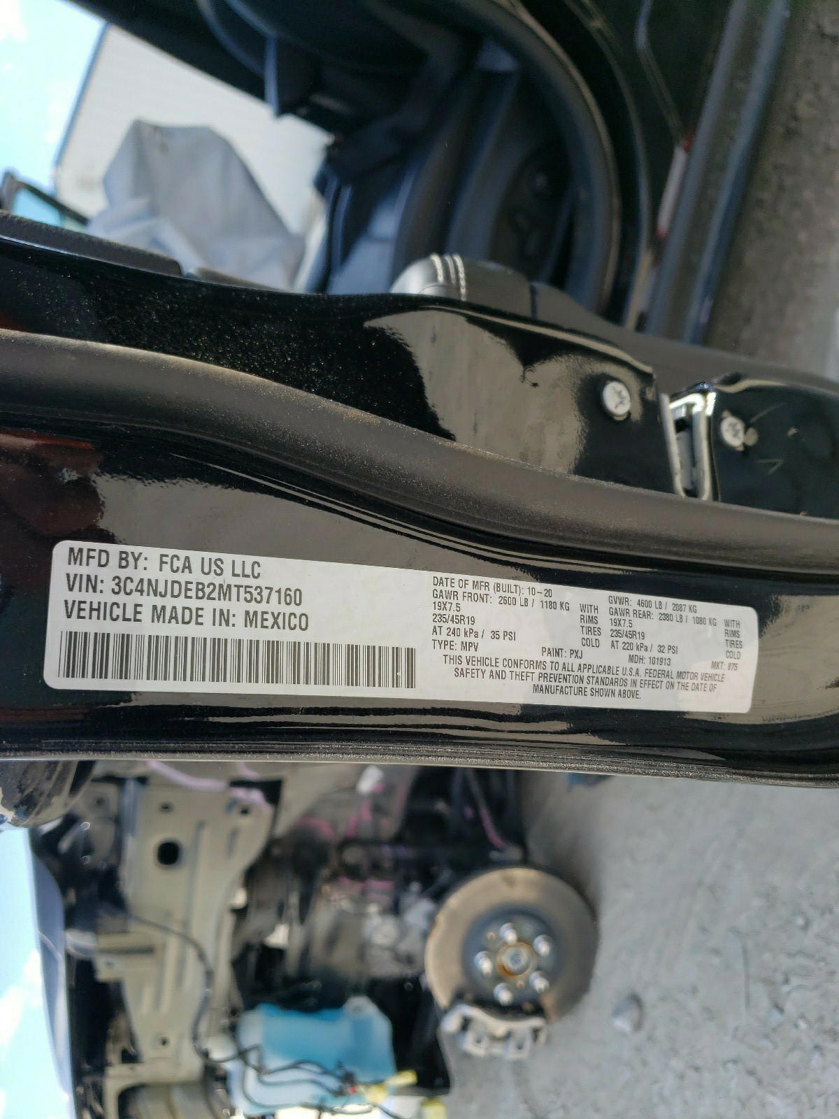 Photo 10 from auction – 2021 JEEP COMPASS 80 with VIN 3C4NJDEB2MT537160