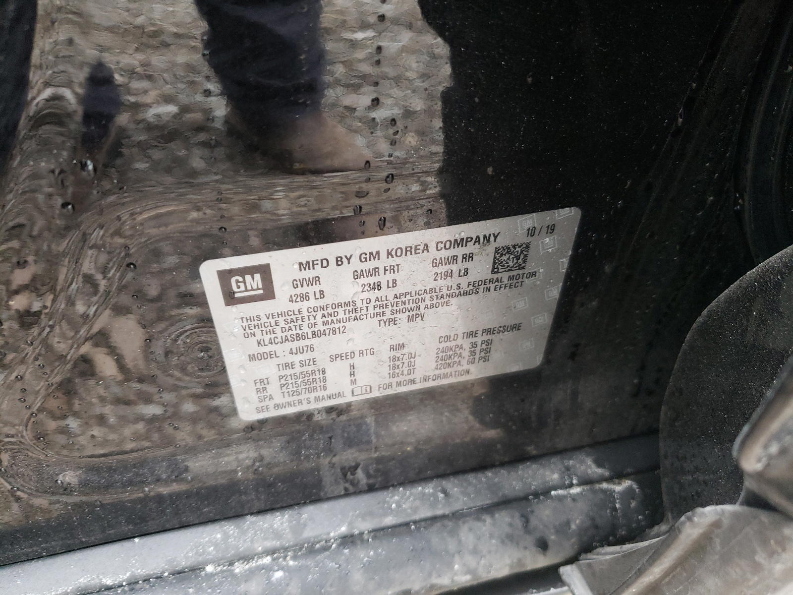 Photo 10 from auction – 2020 BUICK ENCORE PRE with VIN KL4CJASB6LB047812