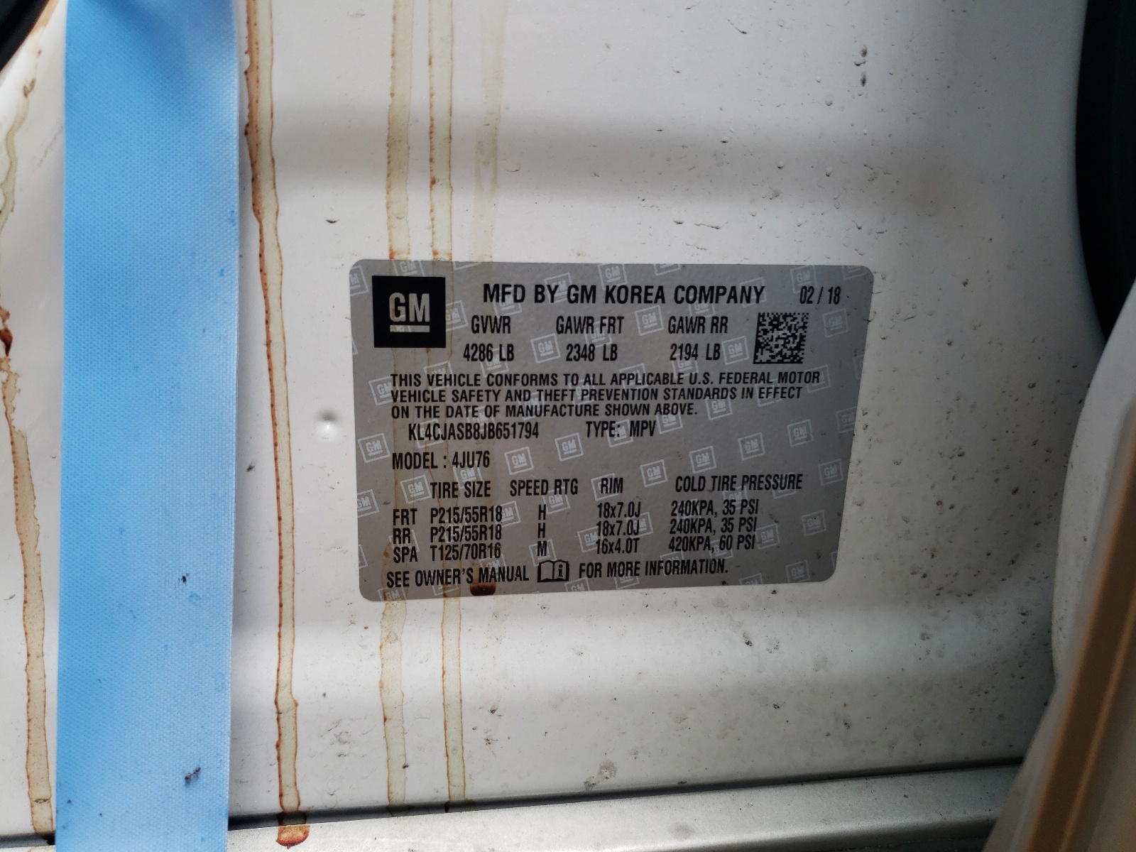 Photo 10 from auction – 2018 BUICK ENCORE PRE with VIN KL4CJASB8JB651794