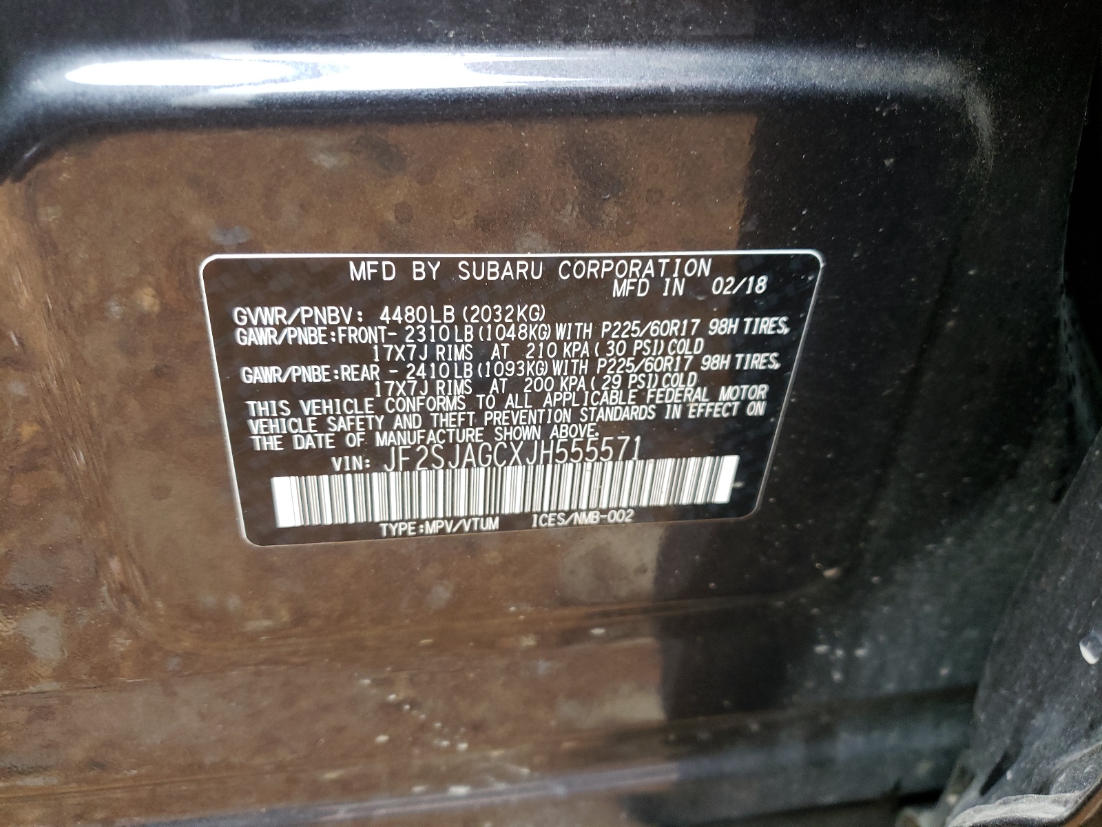 Zdjęcie 10 z aukcji – 2018 SUBARU FORESTER 2 z VIN JF2SJAGCXJH555571