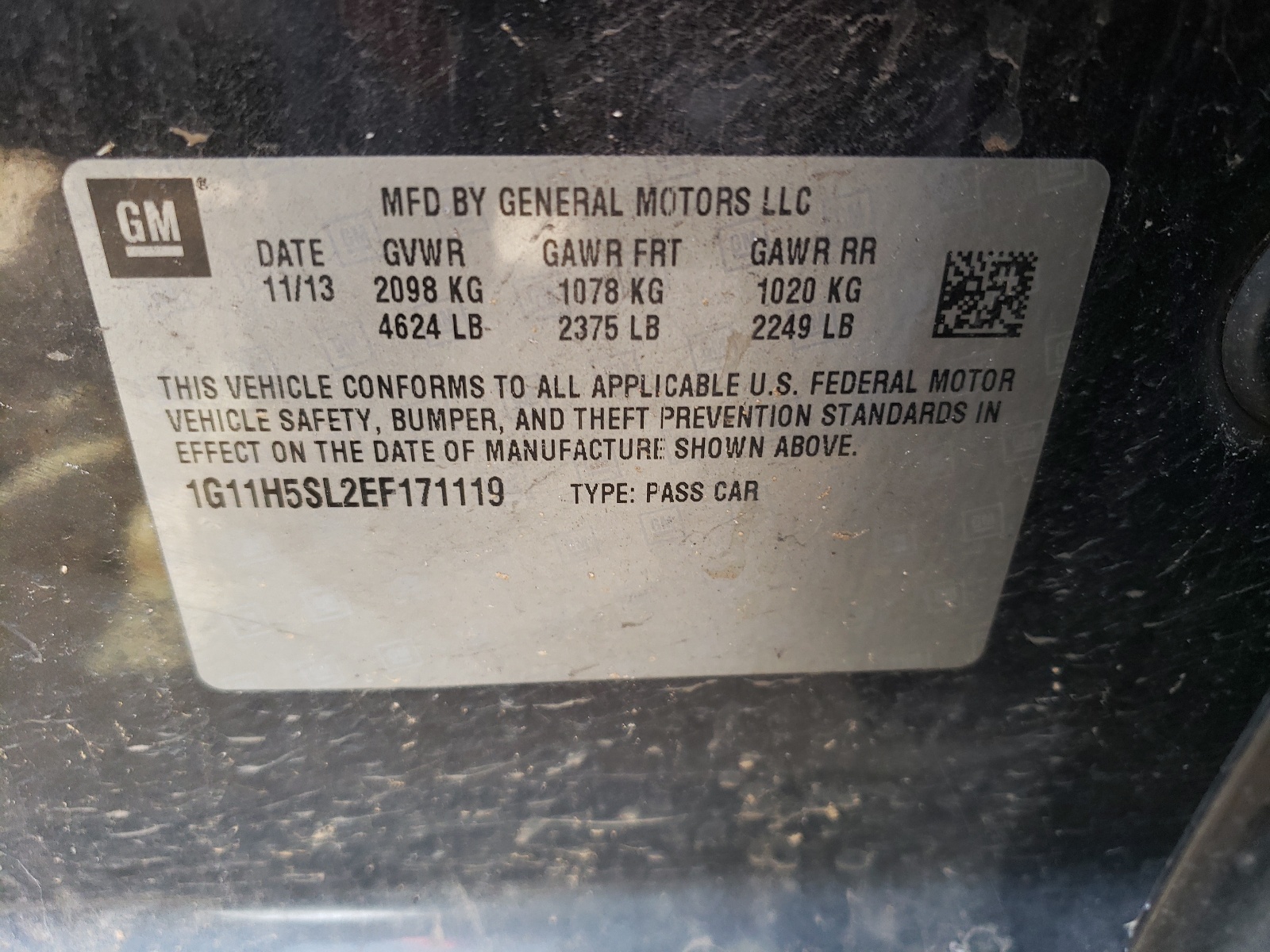 Photo 10 from auction – 2014 CHEVROLET MALIBU LTZ with VIN 1G11H5SL2EF171119