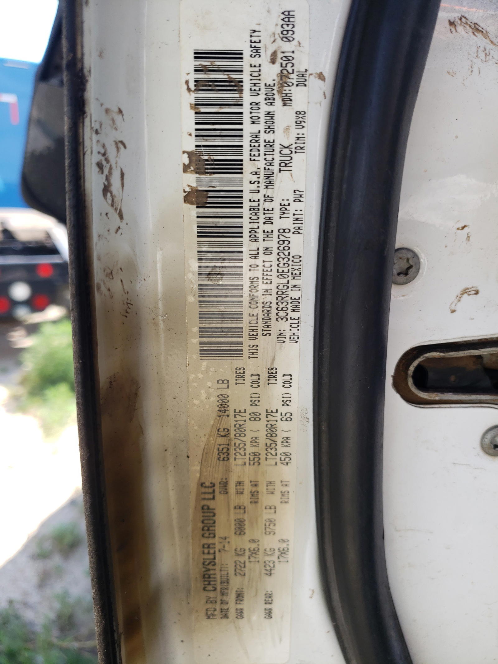 Photo 10 from auction – 2014 RAM 3500 ST with VIN 3C63RRGL0EG326978