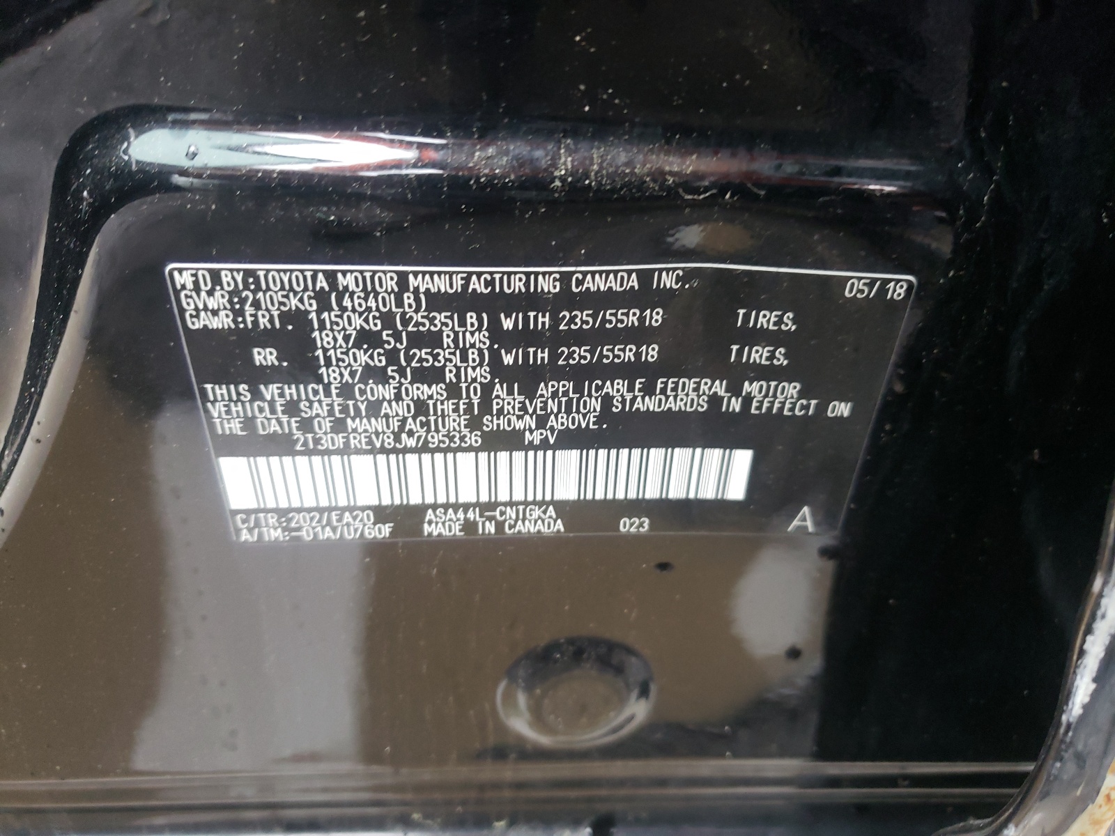 Zdjęcie 10 z aukcji – 2018 TOYOTA RAV4 LIMIT z VIN 2T3DFREV8JW795336