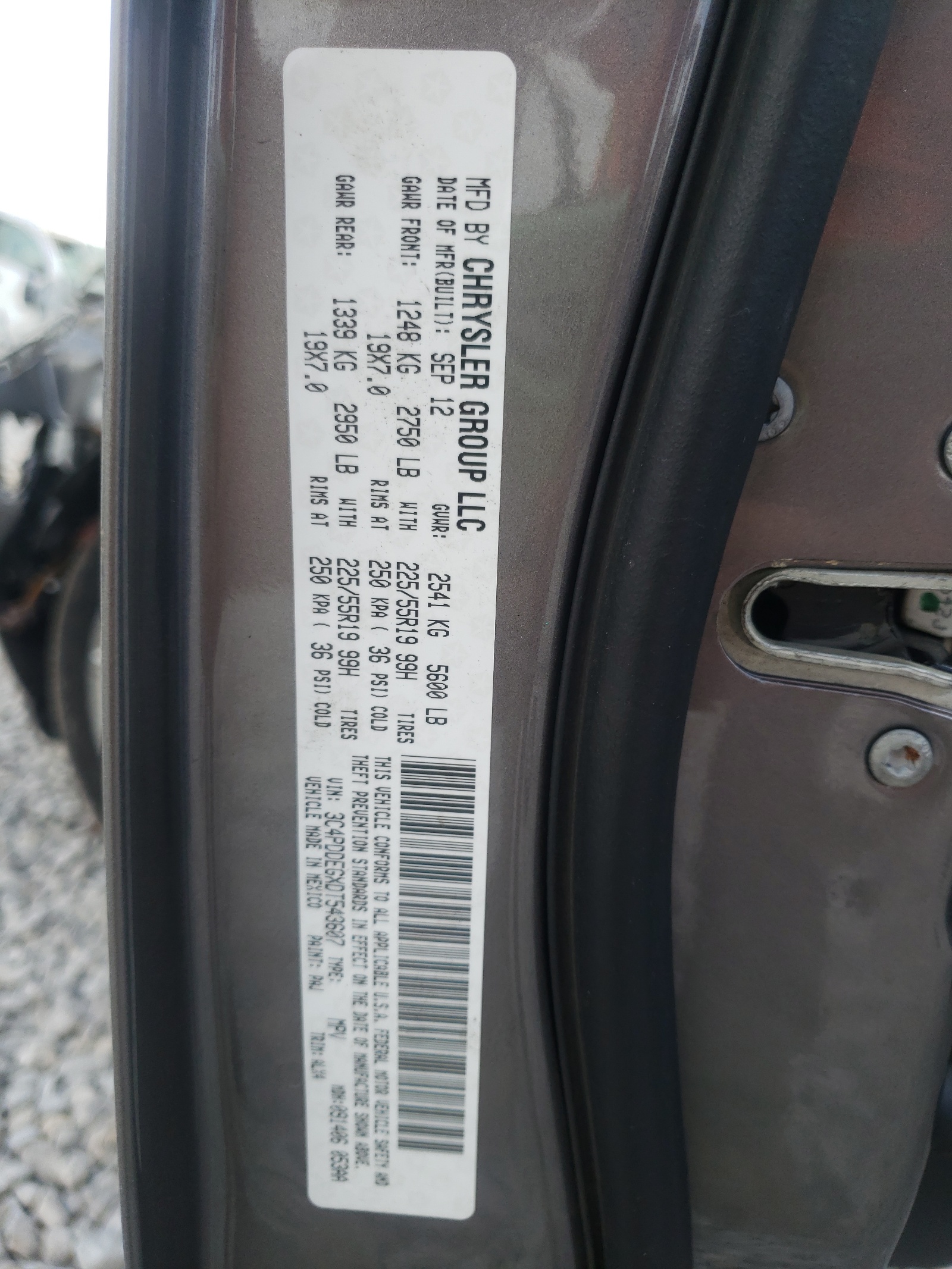 Photo 10 from auction – 2013 DODGE JOURNEY R/ with VIN 3C4PDDEGXDT543607
