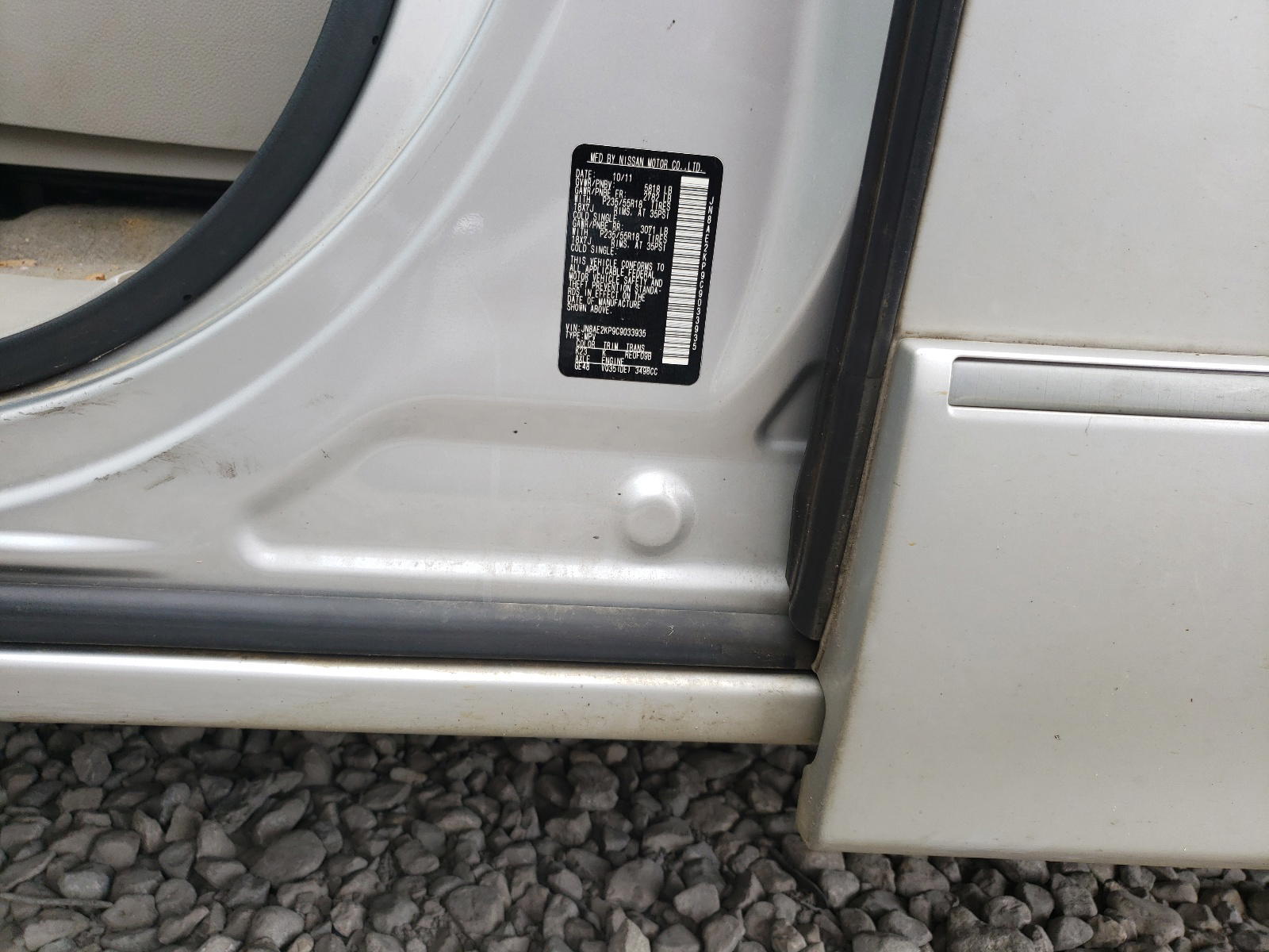 Photo 10 from auction – 2012 NISSAN QUEST S with VIN JN8AE2KP9C9033935