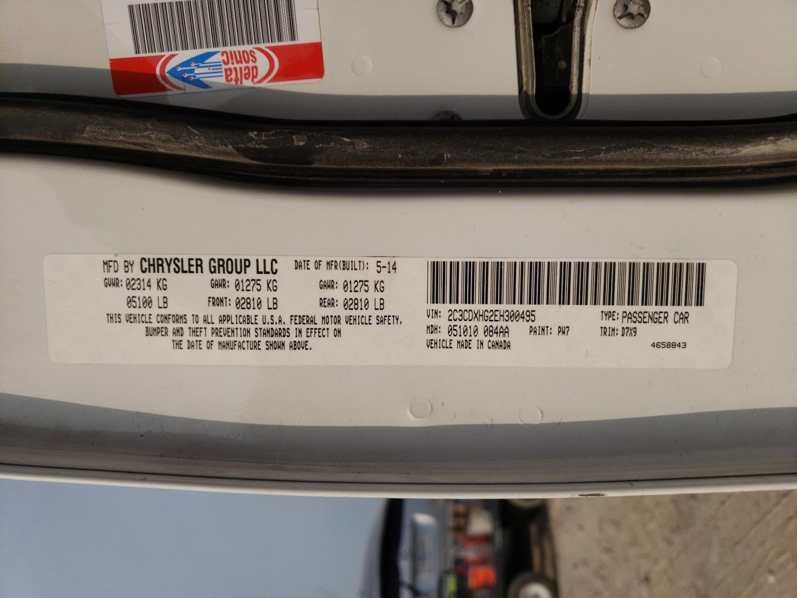 Photo 10 from auction – 2014 DODGE CHARGER SX with VIN 2C3CDXHG2EH300495