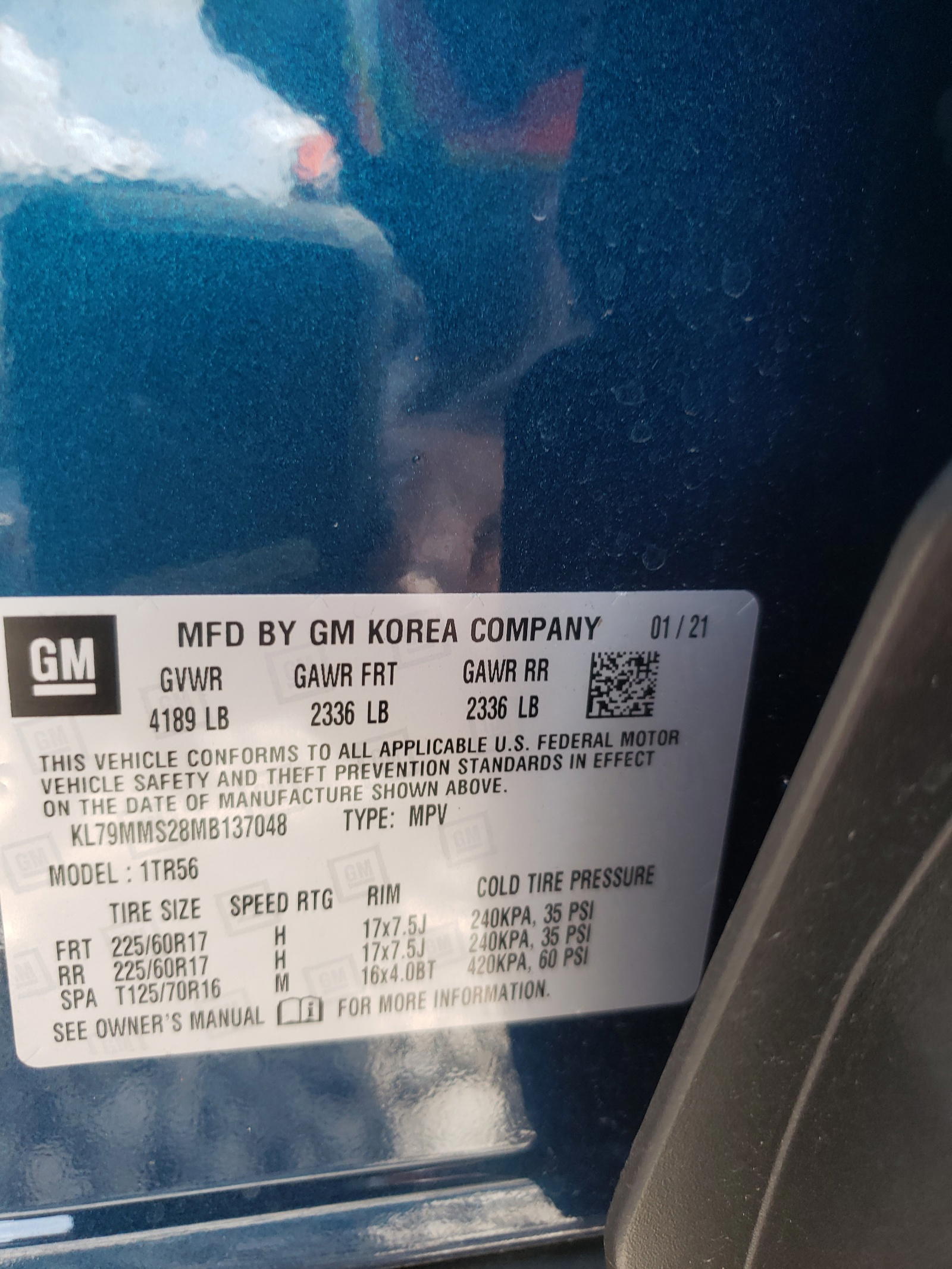 Photo 10 from auction – 2021 CHEVROLET TRAILBLAZE with VIN KL79MMS28MB137048