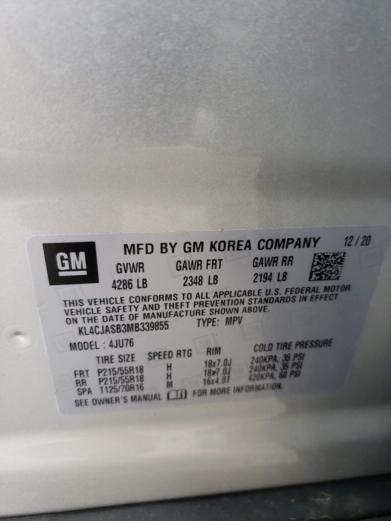 Photo 10 from auction – 2021 BUICK ENCORE PRE with VIN KL4CJASB3MB339855
