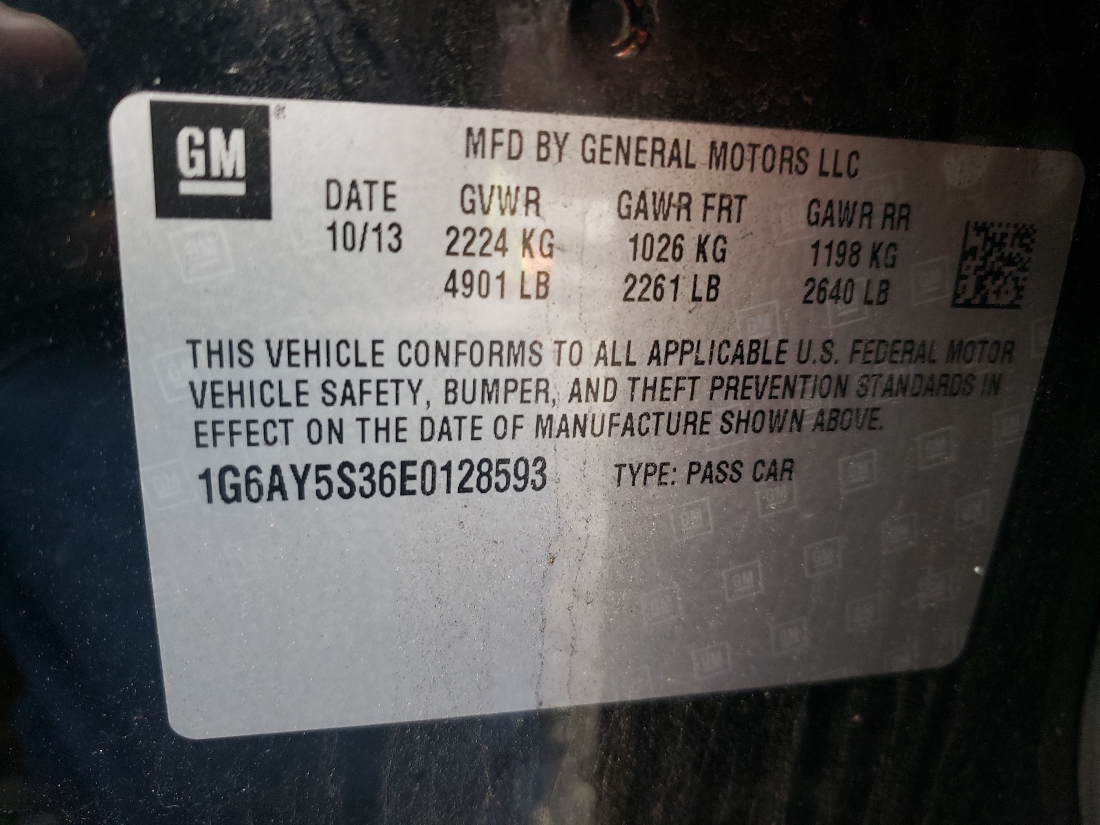 Photo 10 from auction – 2014 CADILLAC CTS PERFOR with VIN 1G6AY5S36E0128593