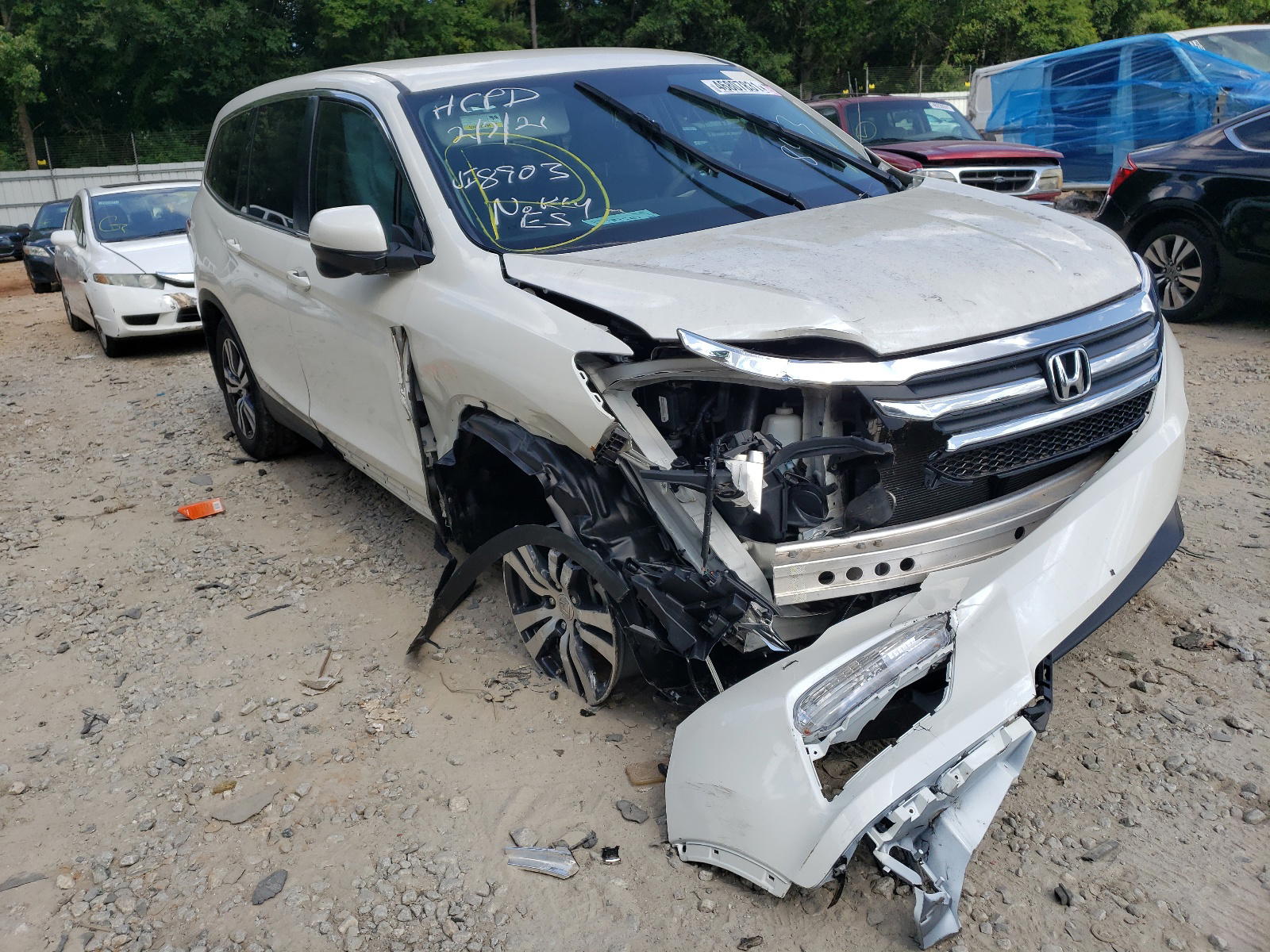 HONDA PILOT EX 2018 with VIN 5FNYF5H39JB018903 - Photo from auction