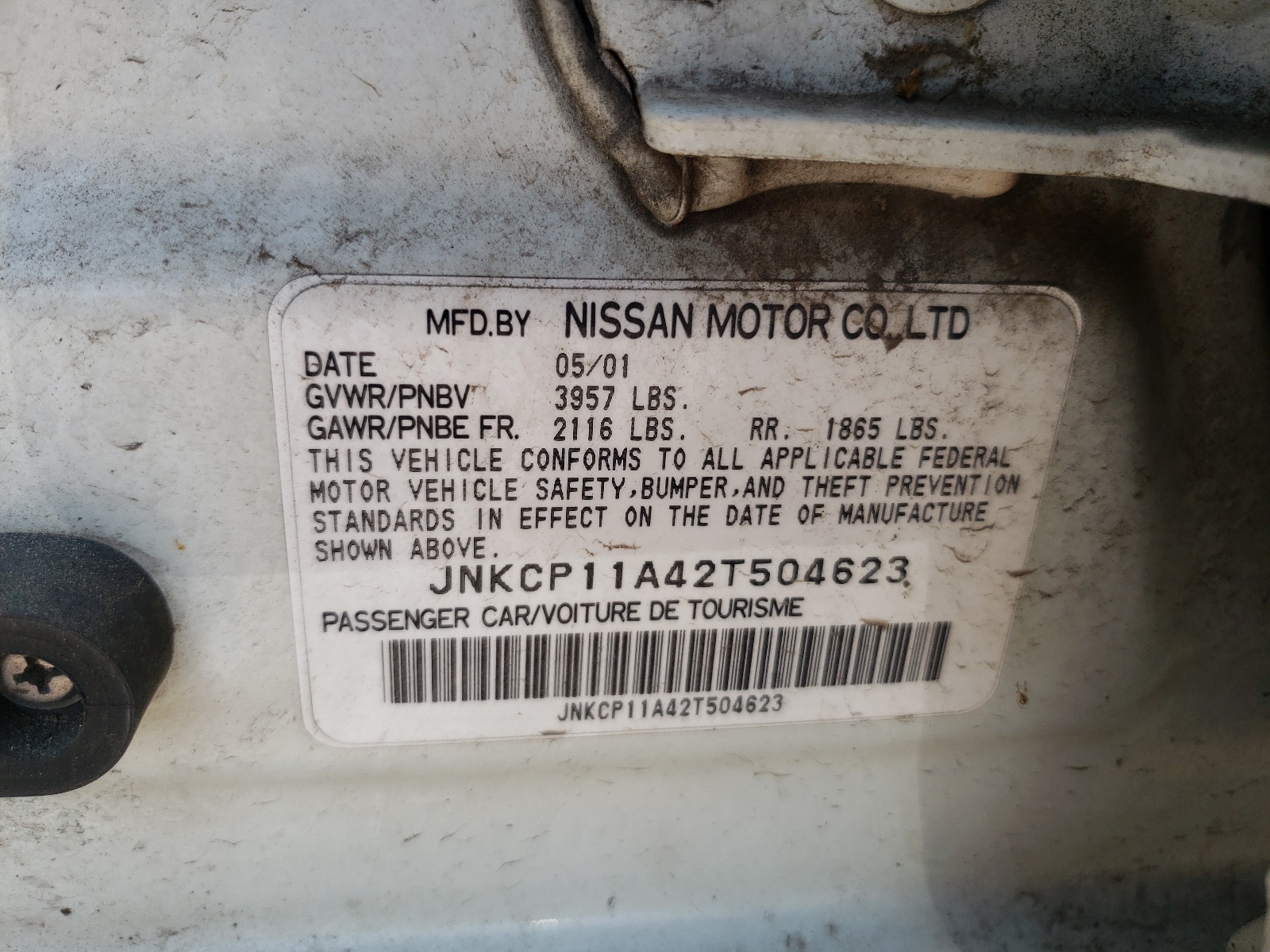 Photo 10 from auction – 2002 INFINITI G20 with VIN JNKCP11A42T504623