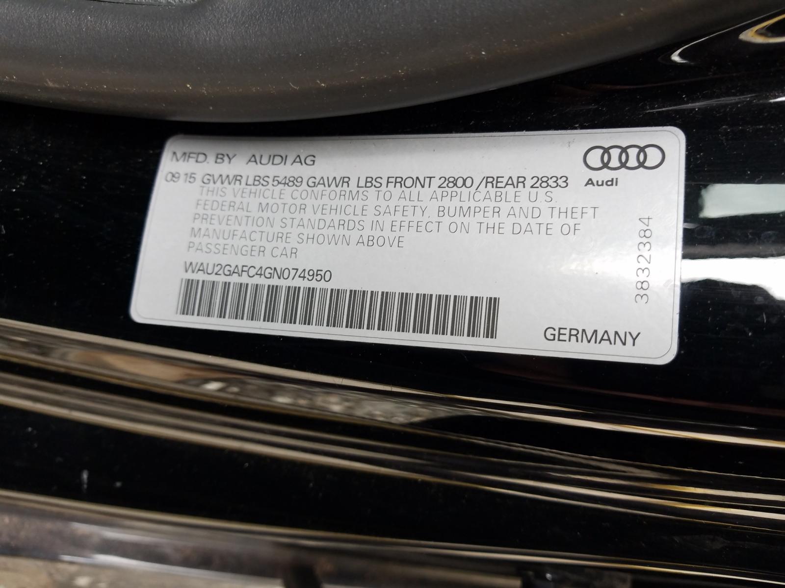 Photo 10 from auction – 2016 AUDI A7 PRESTIG with VIN WAU2GAFC4GN074950