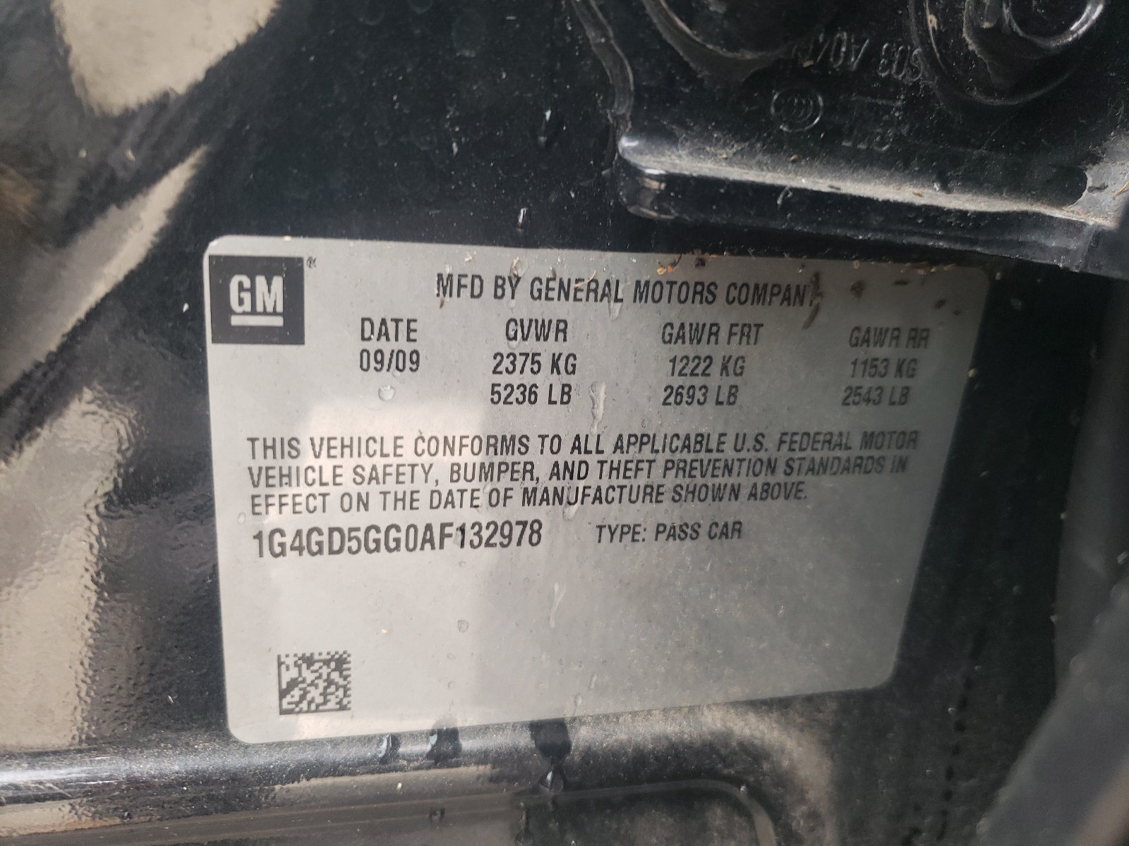 Photo 10 from auction – 2010 BUICK LACROSSE C with VIN 1G4GD5GG0AF132978