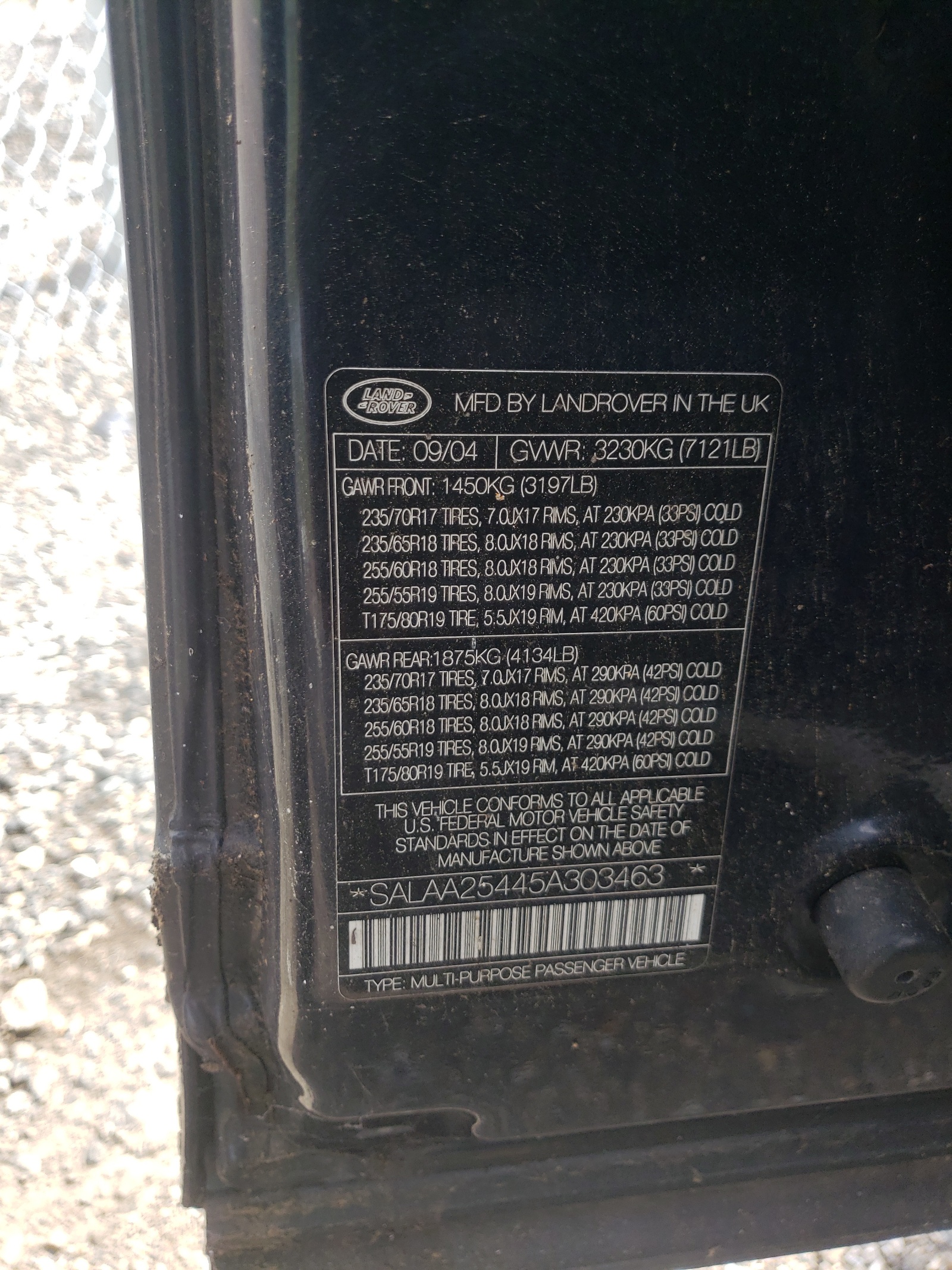 Фото 10 с аукциона – 2005 LAND ROVER LR3 с VIN SALAA25445A303463