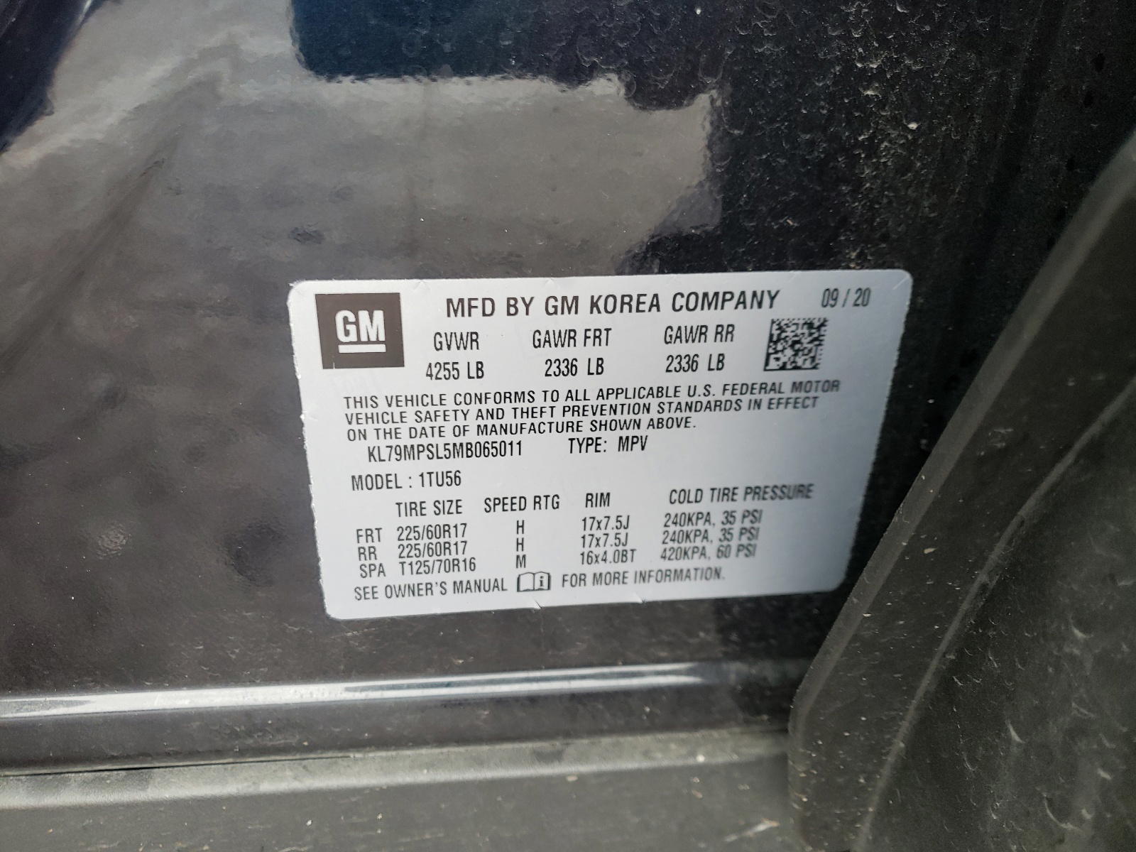 Photo 10 from auction – 2021 CHEVROLET TRAILBLAZE with VIN KL79MPSL5MB065011
