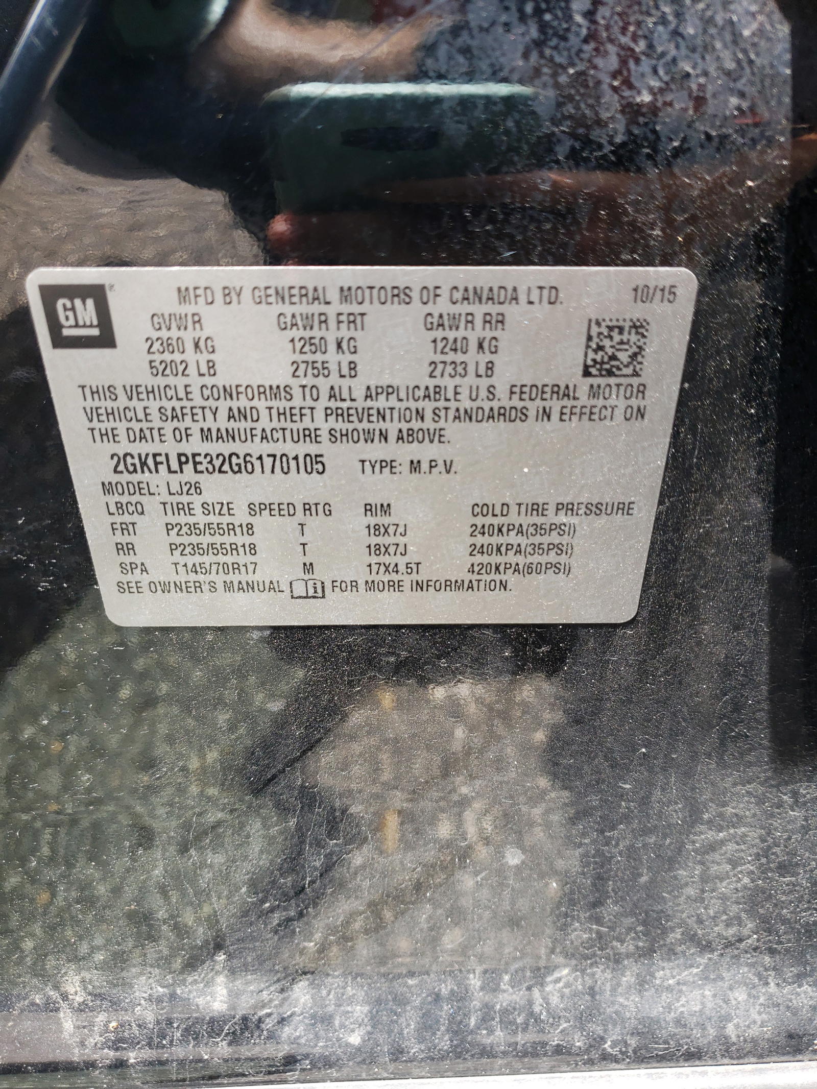 Photo 10 from auction – 2016 GMC TERRAIN SL with VIN 2GKFLPE32G6170105