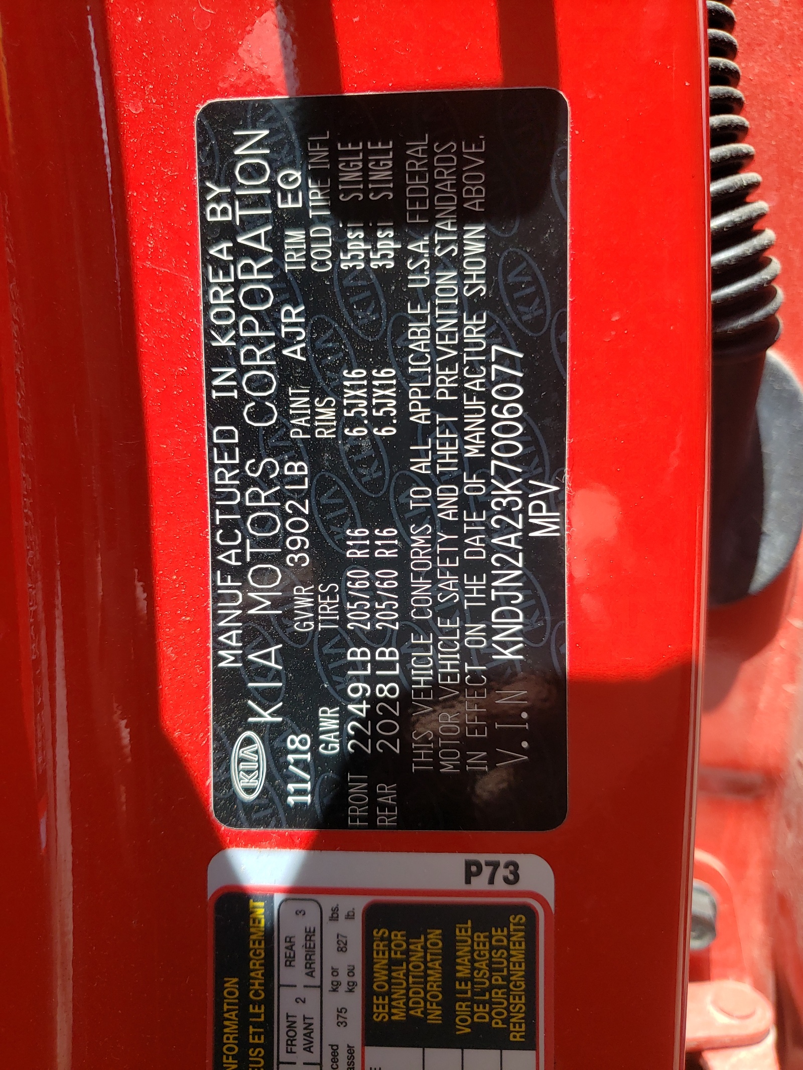 Photo 10 from auction – 2019 KIA SOUL with VIN KNDJN2A23K7006077