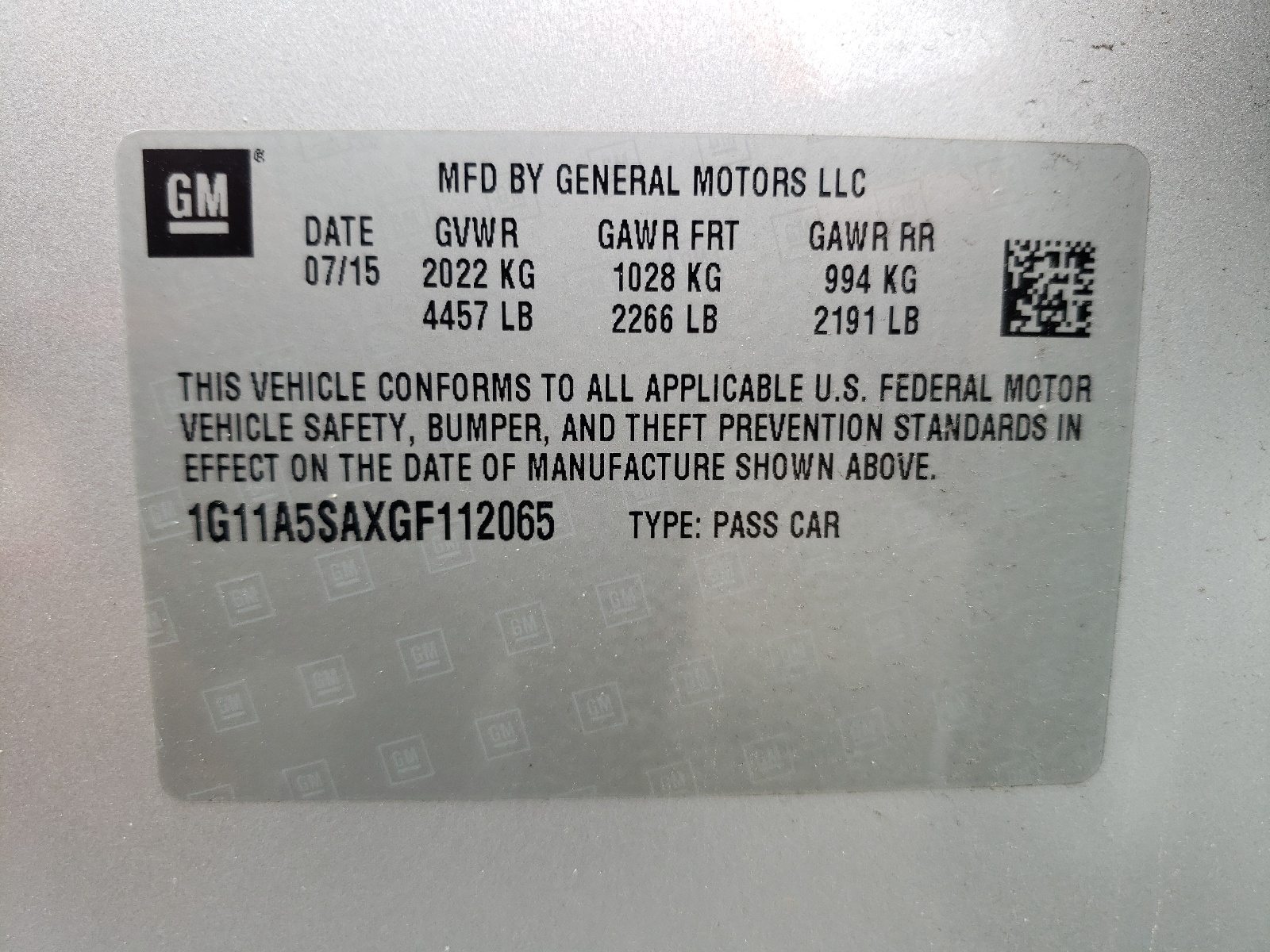 Photo 10 from auction – 2016 CHEVROLET MALIBU LIM with VIN 1G11A5SAXGF112065