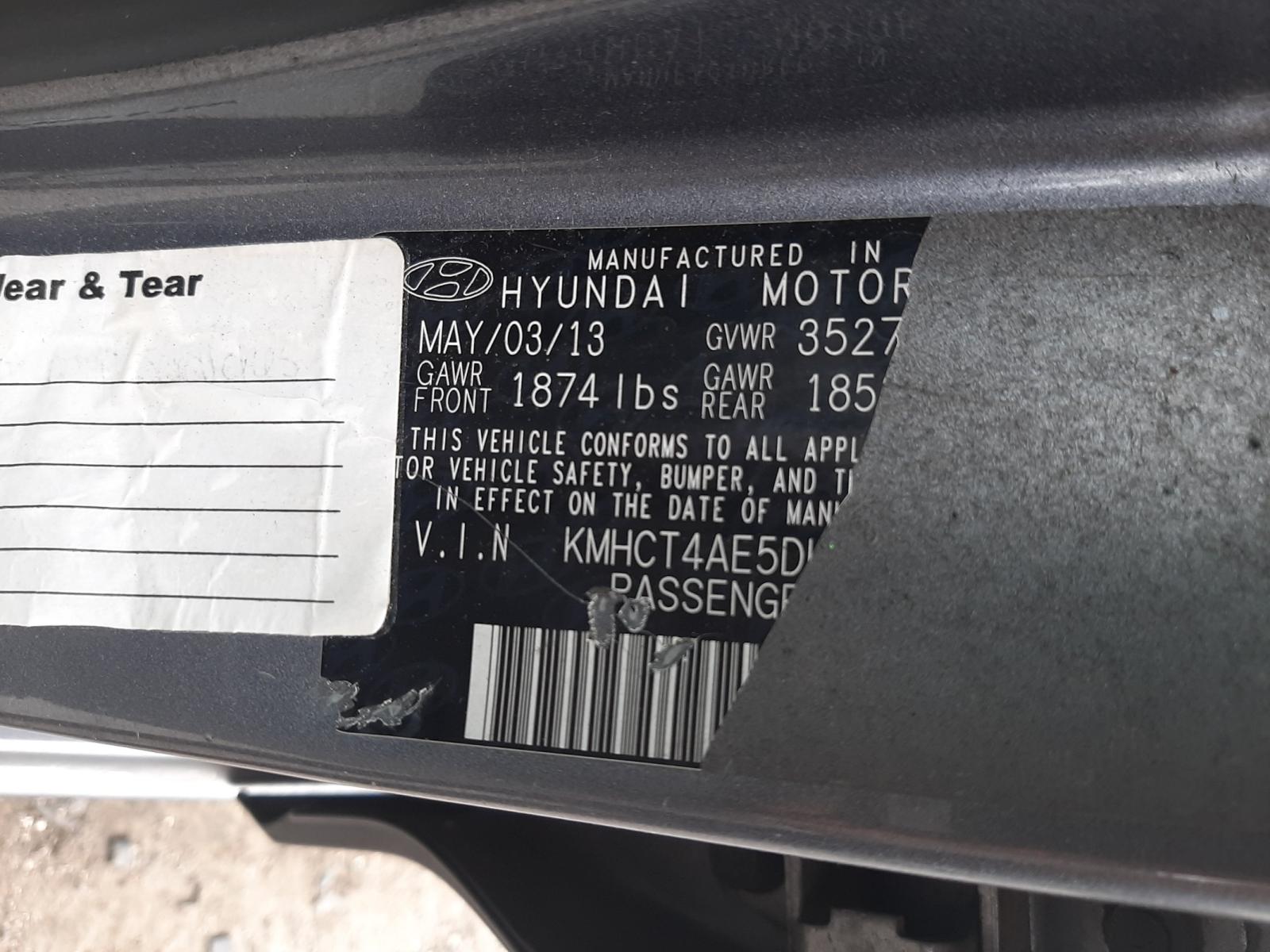Photo 11 from auction – 2013 HYUNDAI ACCENT GLS with VIN KMHCT4AE5DU496834