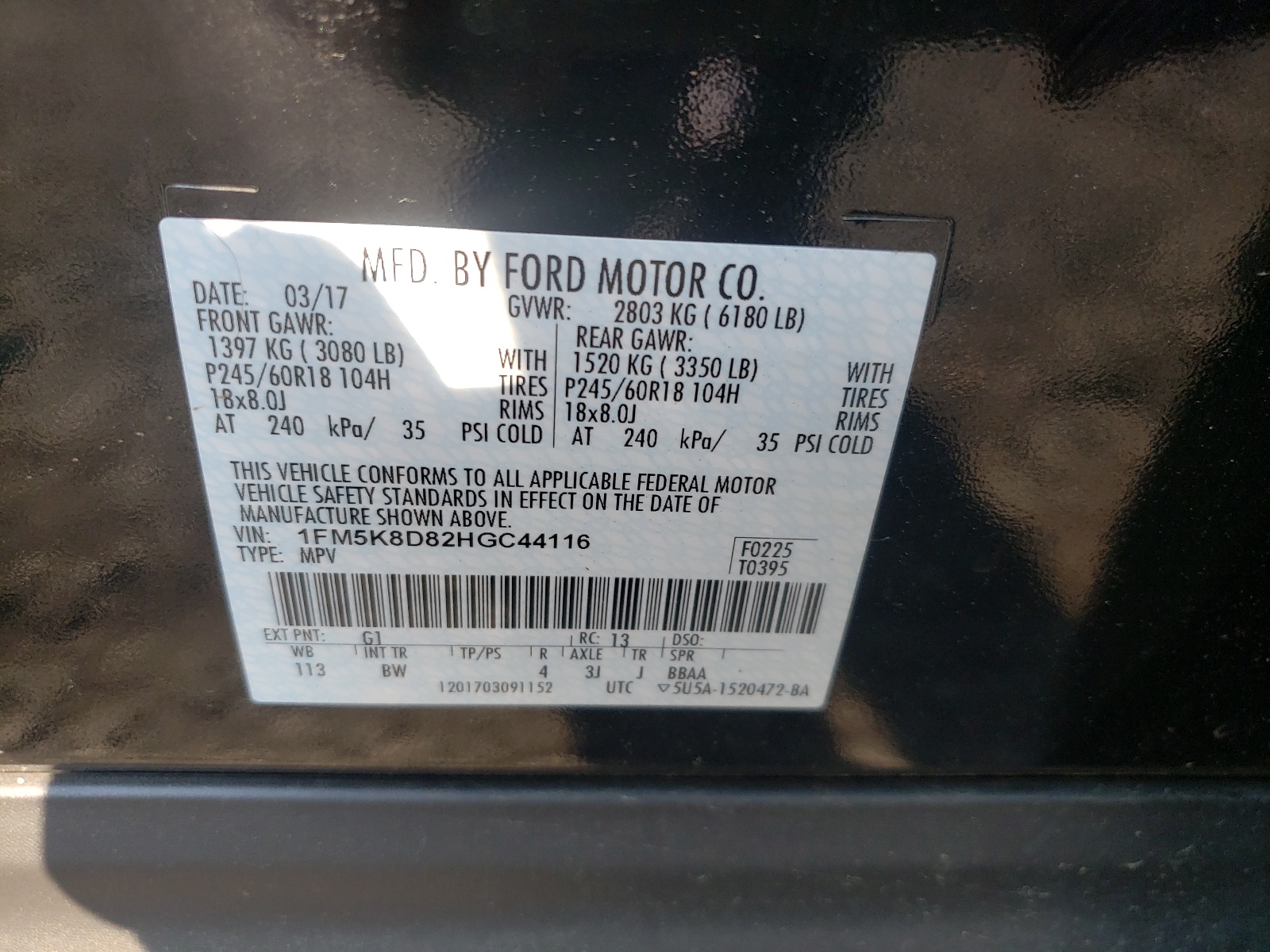 Фото 10 с аукциона – 2017 FORD EXPLORER X с VIN 1FM5K8D82HGC44116