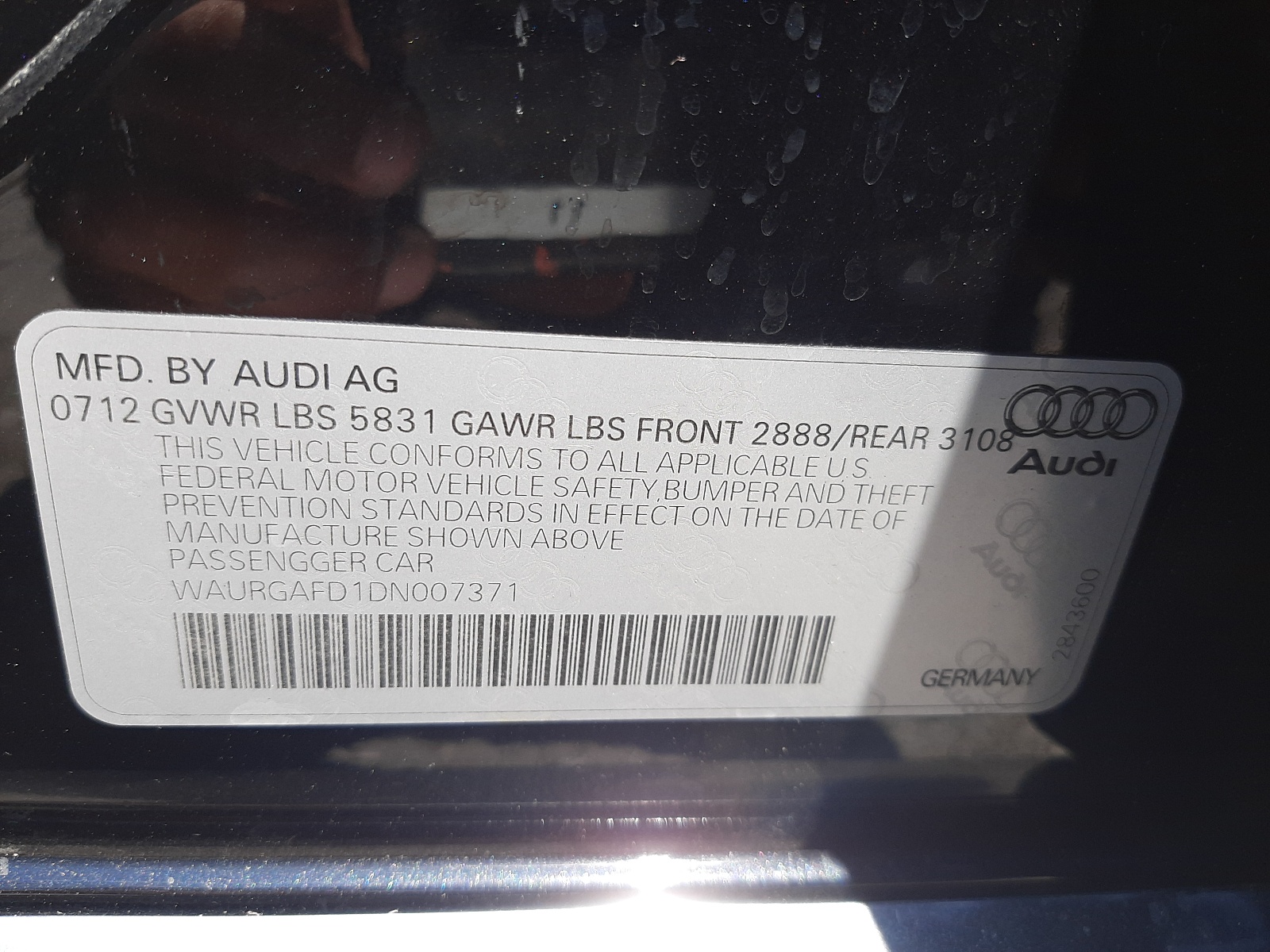 Zdjęcie 10 z aukcji – 2013 AUDI A8 L QUATT z VIN WAURGAFD1DN007371