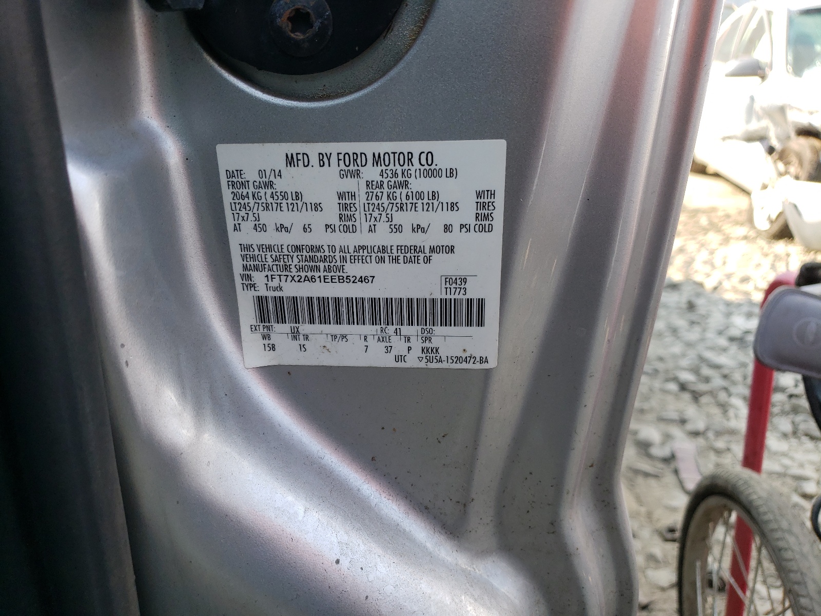 Photo 10 from auction – 2014 FORD F250 SUPER with VIN 1FT7X2A61EEB52467