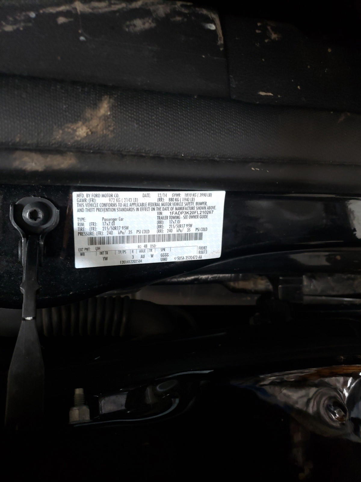 Photo 10 from auction – 2015 FORD FOCUS SE with VIN 1FADP3K20FL210267
