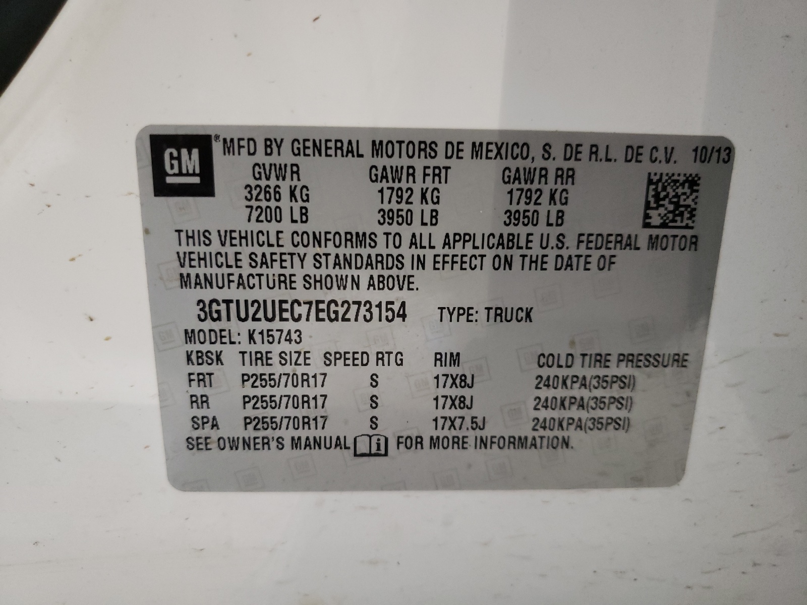 Photo 10 from auction – 2014 GMC SIERRA K15 with VIN 3GTU2UEC7EG273154