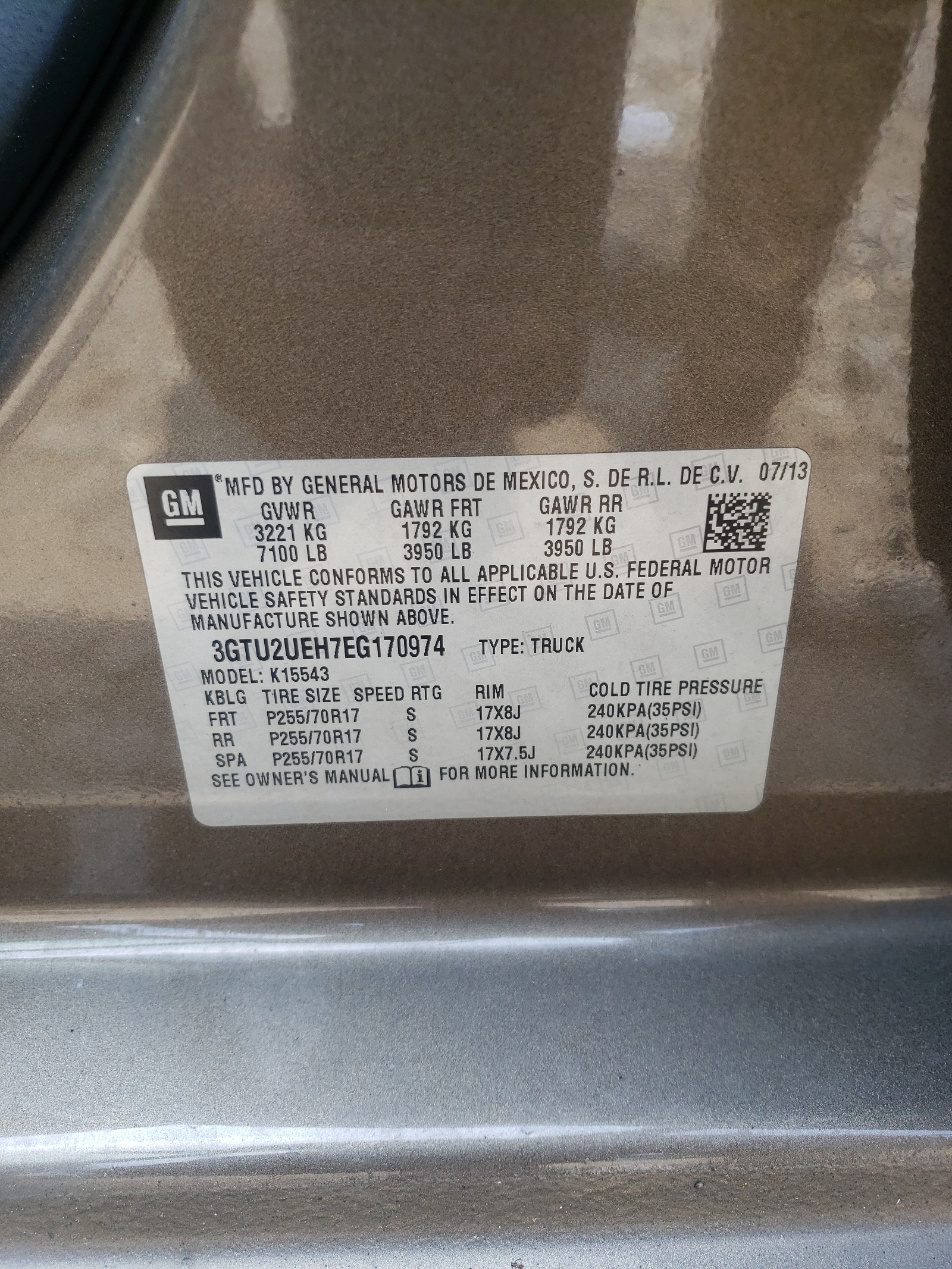 Photo 10 from auction – 2014 GMC SIERRA K15 with VIN 3GTU2UEH7EG170974