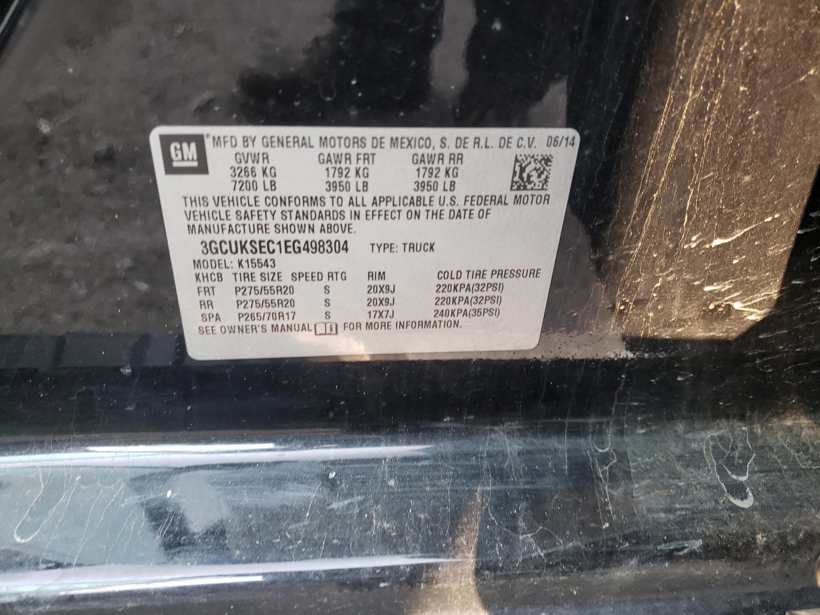 Photo 10 from auction – 2014 CHEVROLET SILVERADO with VIN 3GCUKSEC1EG498304