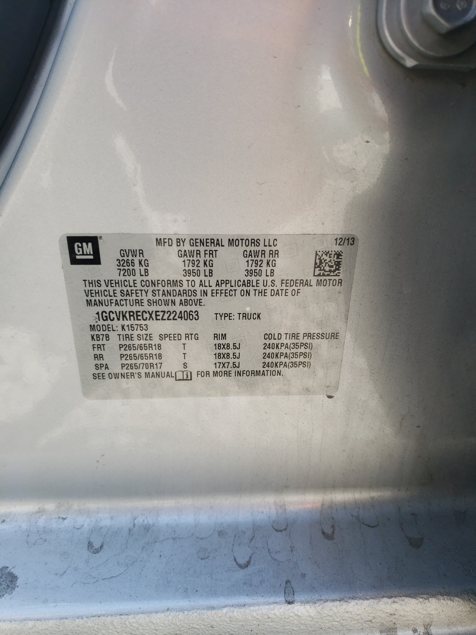 Photo 10 from auction – 2014 CHEVROLET SILVERADO with VIN 1GCVKRECXEZ224063
