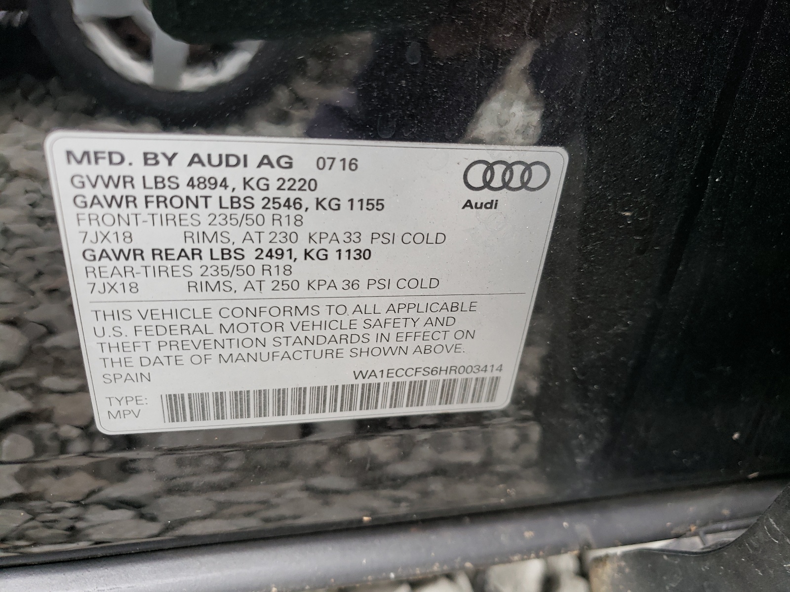 Zdjęcie 10 z aukcji – 2017 AUDI Q3 PREMIUM z VIN WA1ECCFS6HR003414