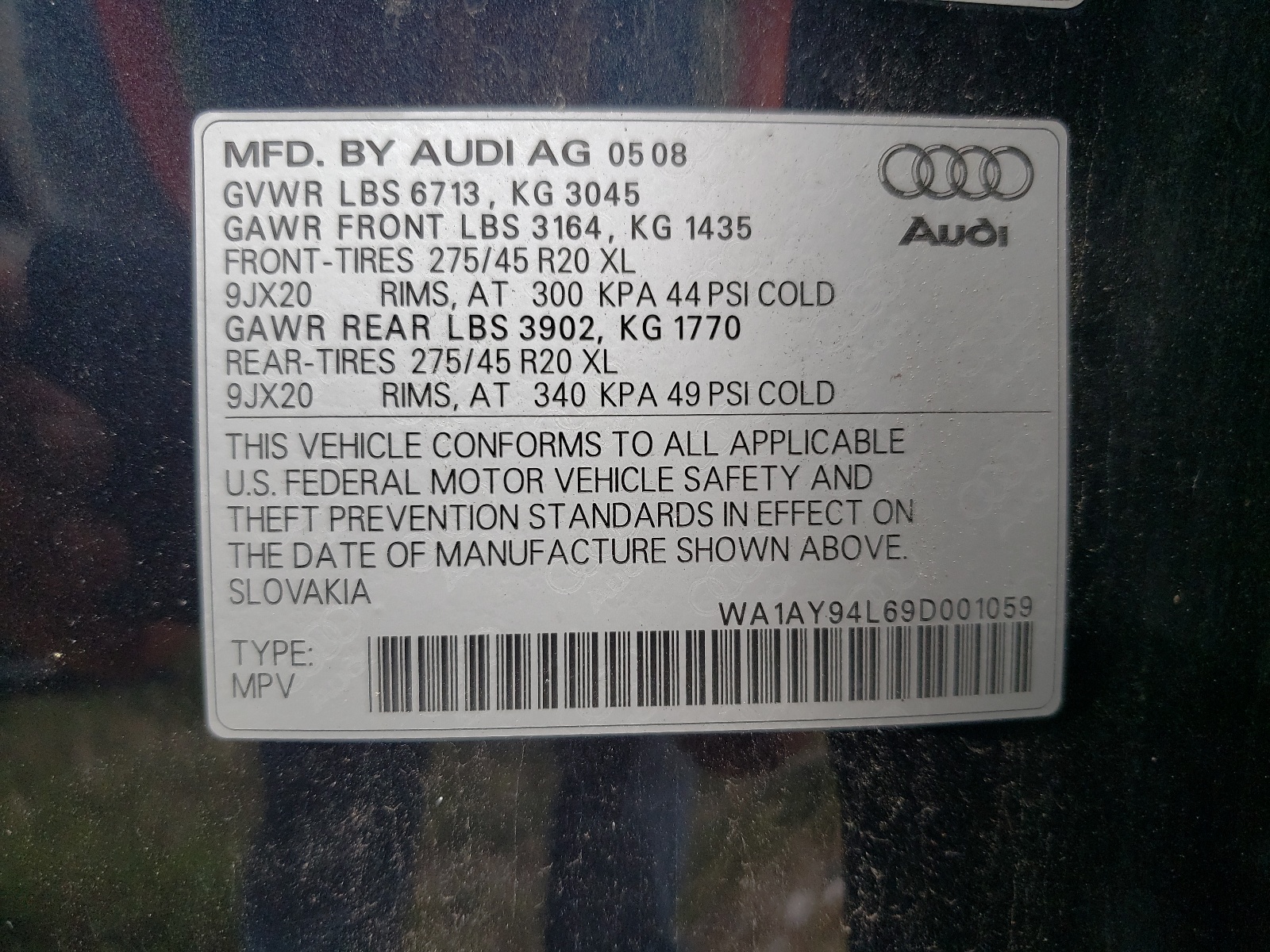 Zdjęcie 10 z aukcji – 2009 AUDI Q7 3.6 QUA z VIN WA1AY94L69D001059