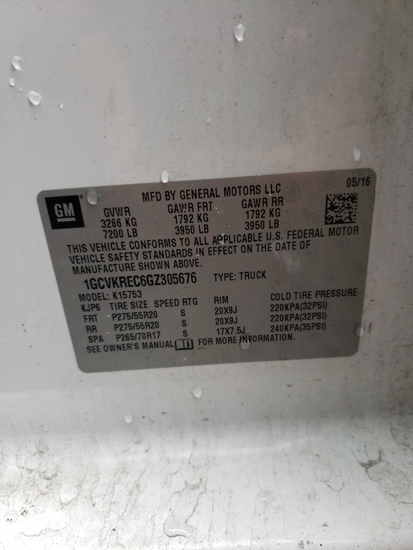 Photo 10 from auction – 2016 CHEVROLET SILVERADO with VIN 1GCVKREC6GZ305676